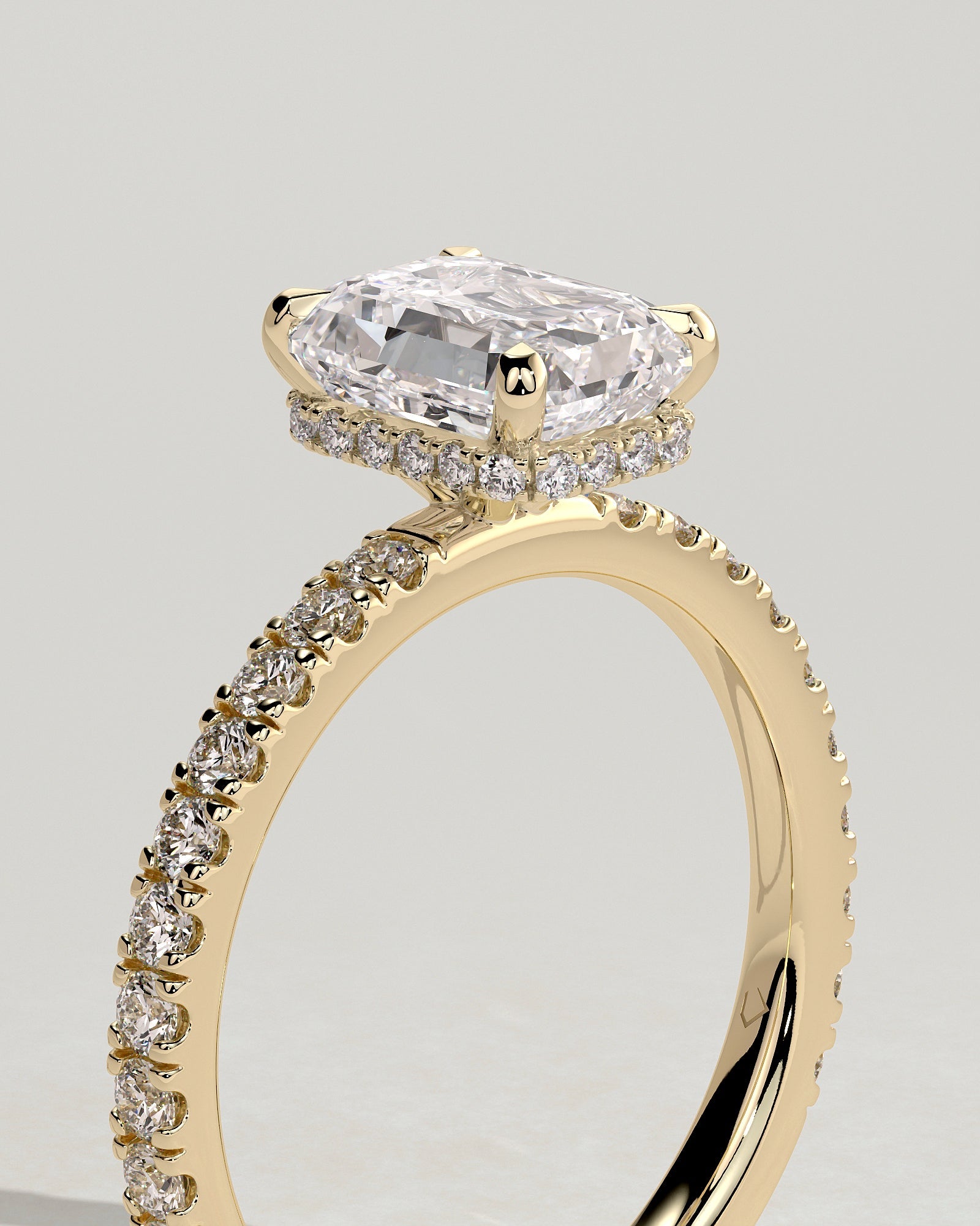 Round Halo, Pave & Split Shank Engagement Ring – 1.93 CT Lab Grown Diamond