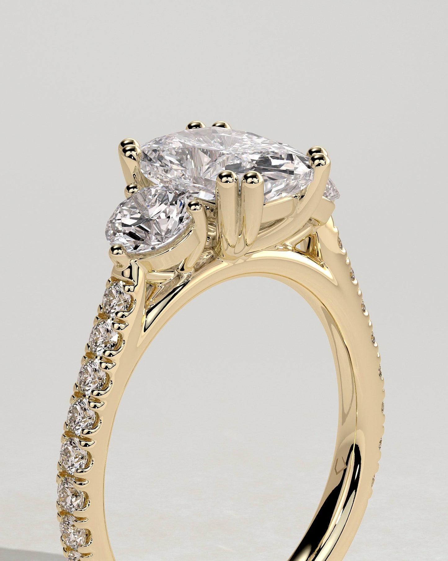 Round Halo, Pave & Split Shank Engagement Ring – 1.93 CT Lab Grown Diamond