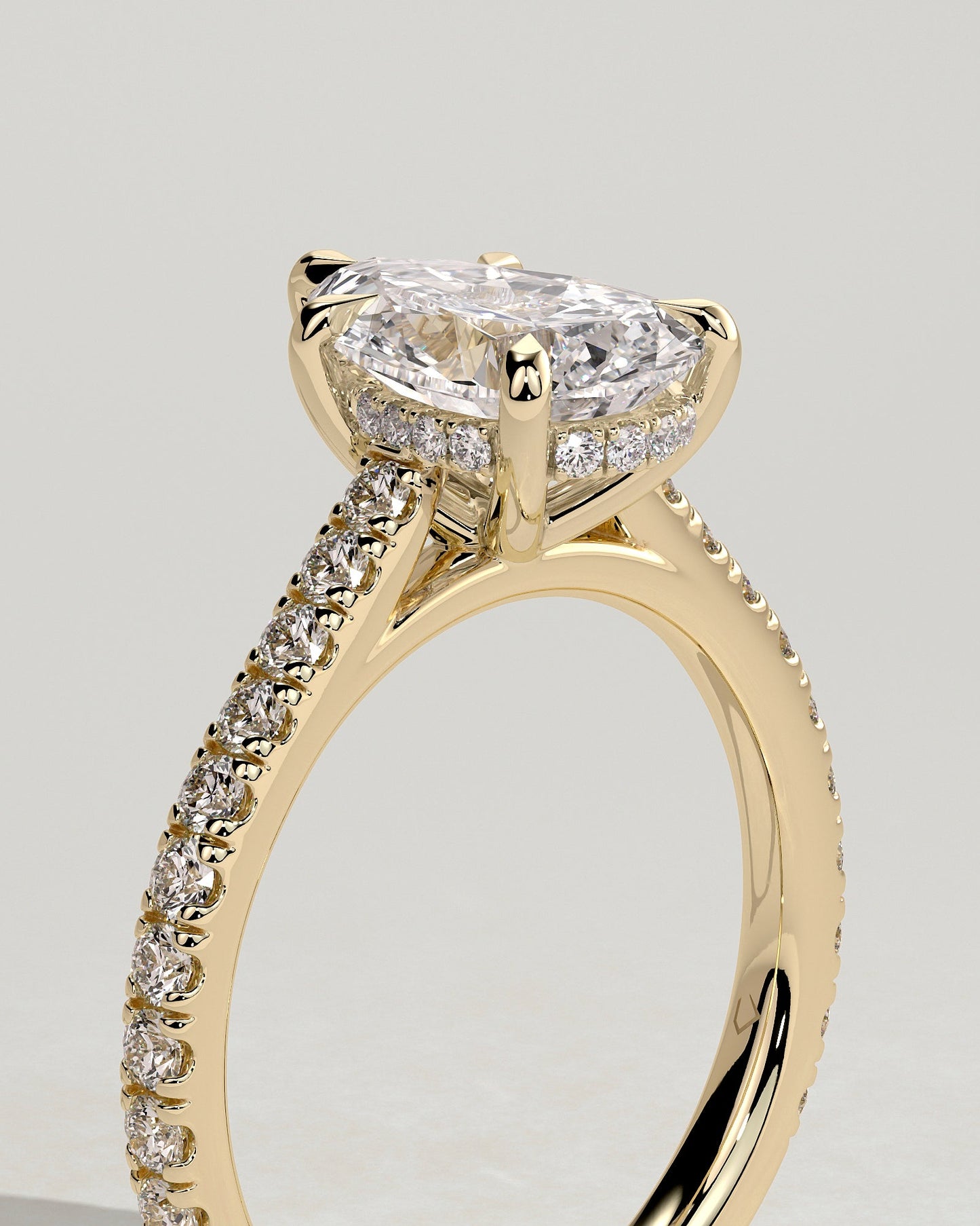 Round Halo, Pave & Split Shank Engagement Ring – 1.93 CT Lab Grown Diamond