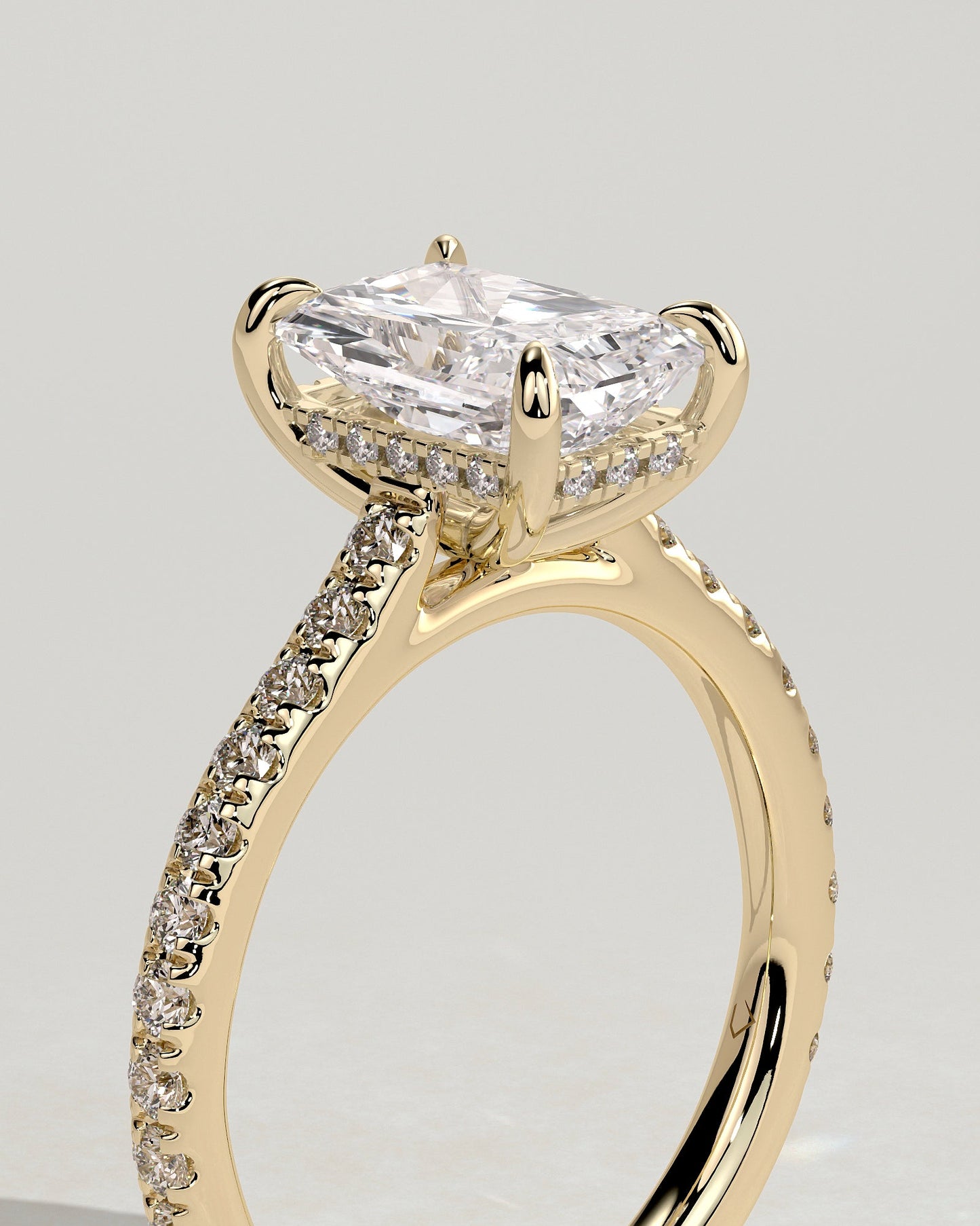 Round Halo, Pave & Split Shank Engagement Ring – 1.93 CT Lab Grown Diamond