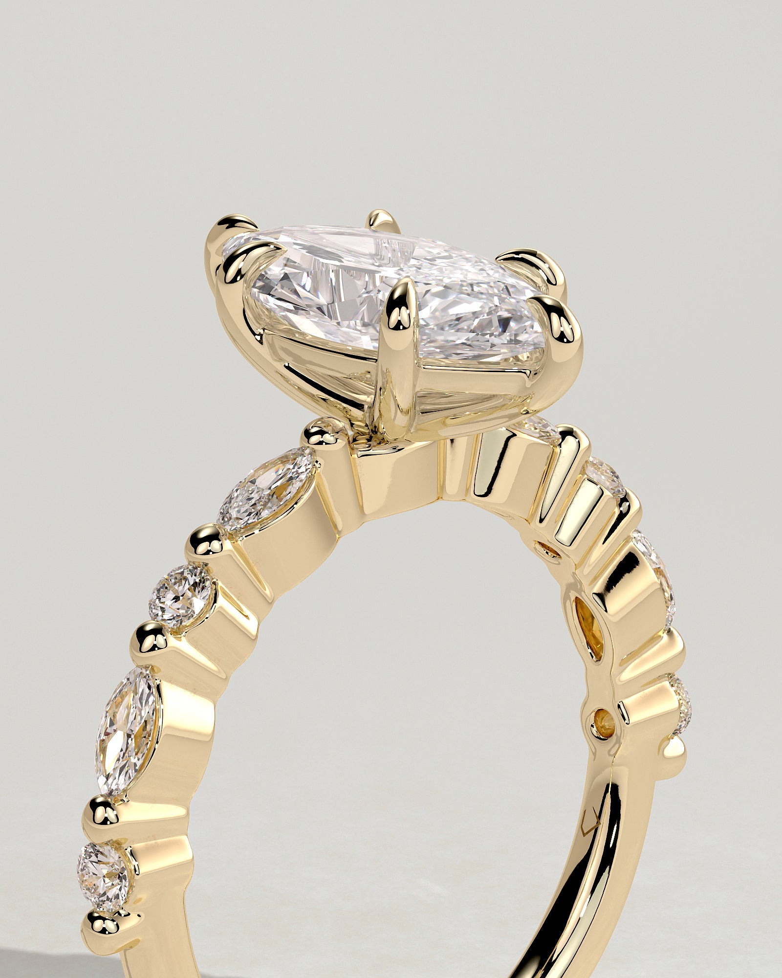 Round Halo, Pave & Split Shank Engagement Ring – 1.93 CT Lab Grown Diamond