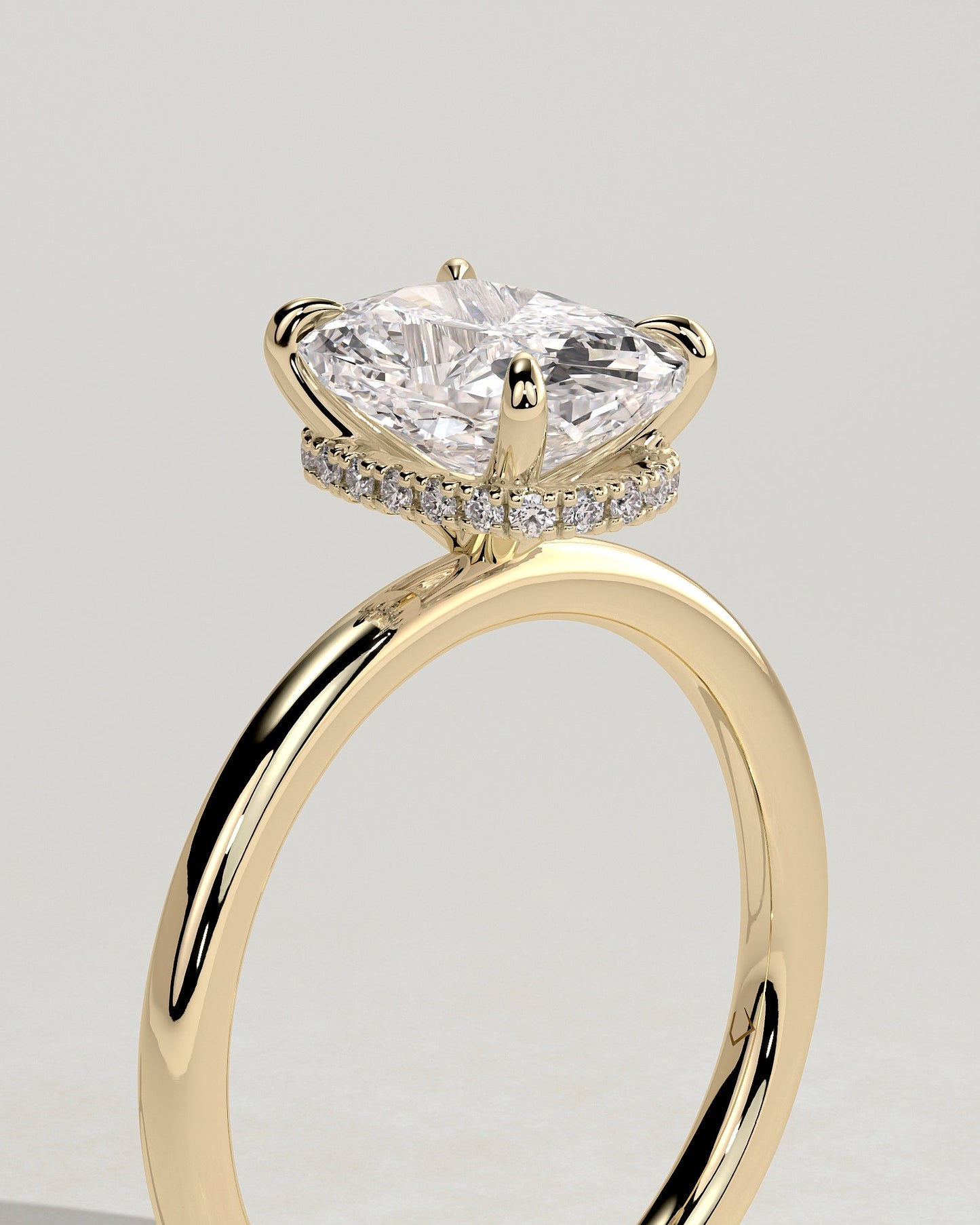 Round Halo, Pave & Split Shank Engagement Ring – 1.93 CT Lab Grown Diamond