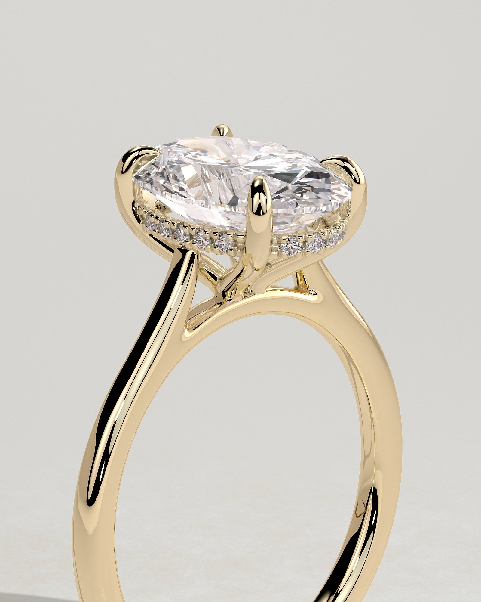 Round Halo, Pave & Split Shank Engagement Ring – 1.93 CT Lab Grown Diamond
