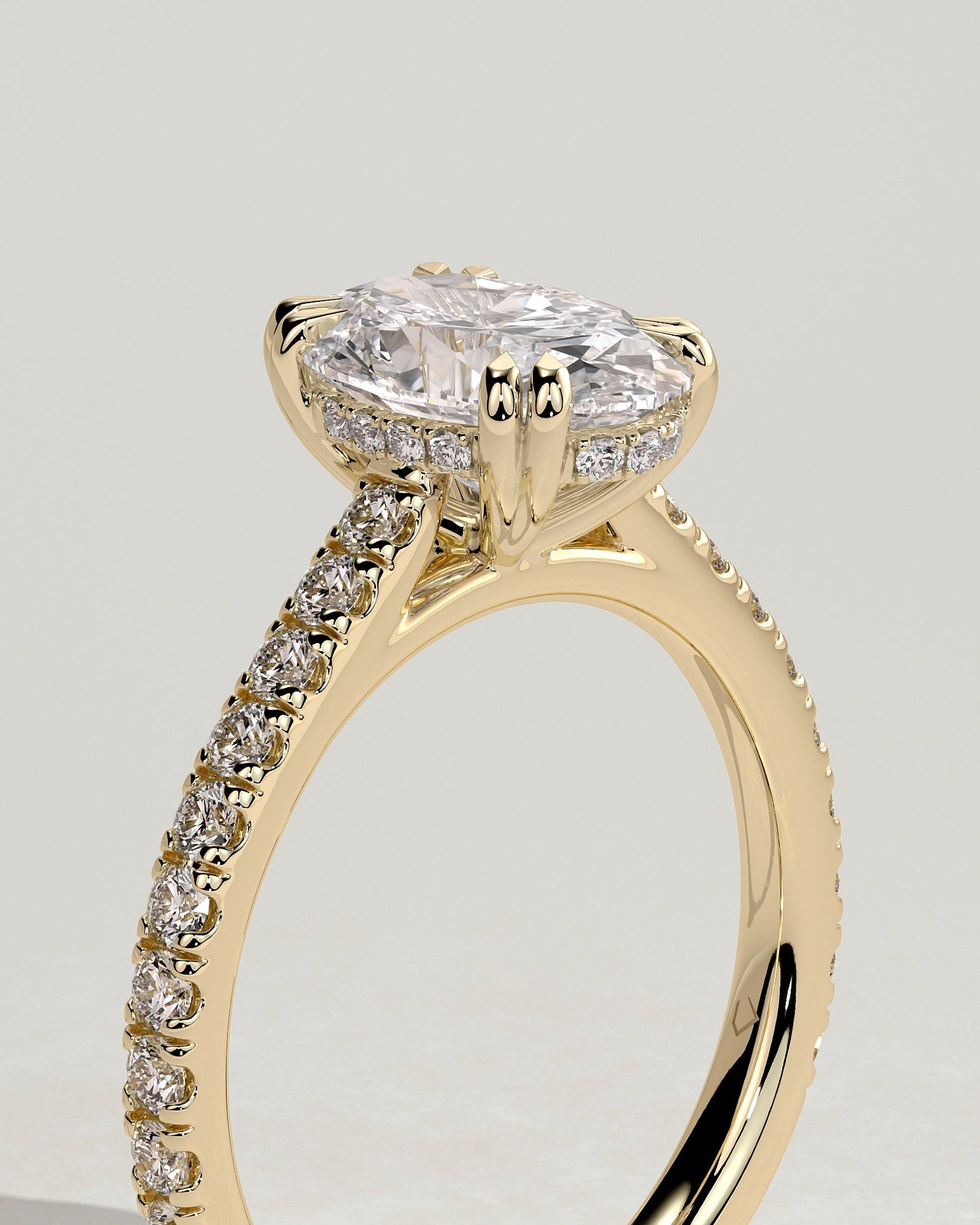 Round Halo, Pave & Split Shank Engagement Ring – 1.93 CT Lab Grown Diamond