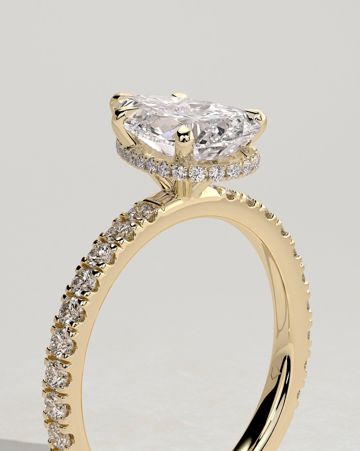 Round Halo, Pave & Split Shank Engagement Ring – 1.93 CT Lab Grown Diamond