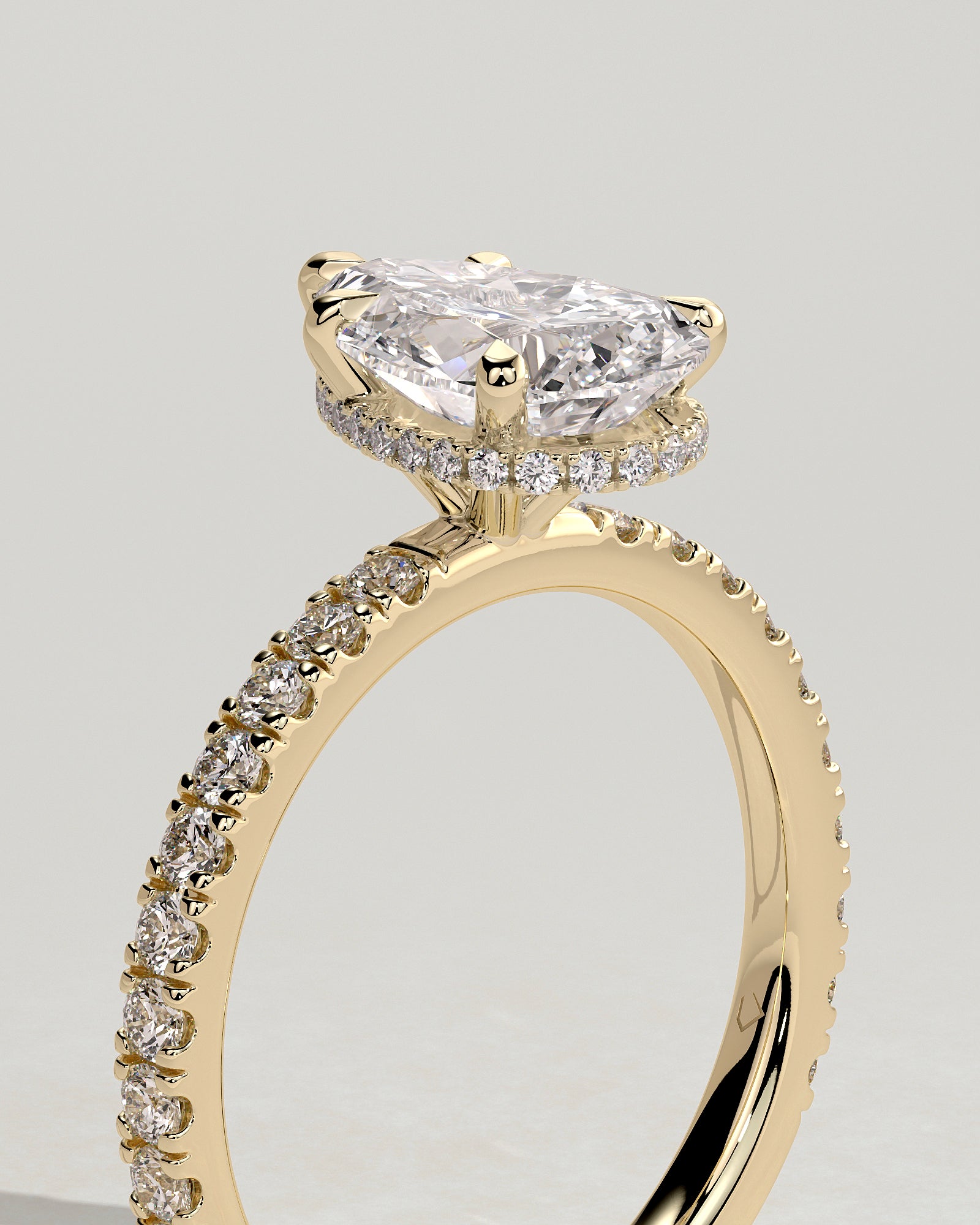 Round Halo, Pave & Split Shank Engagement Ring – 1.93 CT Lab Grown Diamond