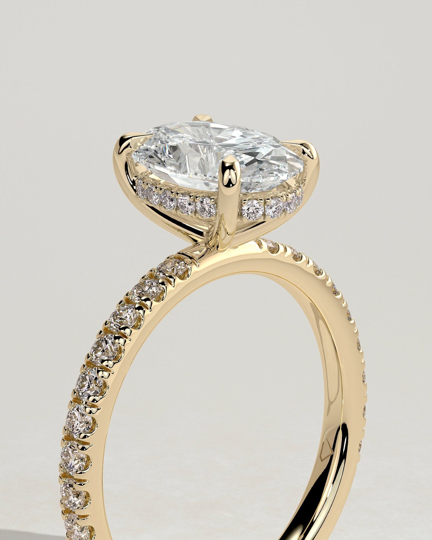 Round Halo, Pave & Split Shank Engagement Ring – 1.93 CT Lab Grown Diamond