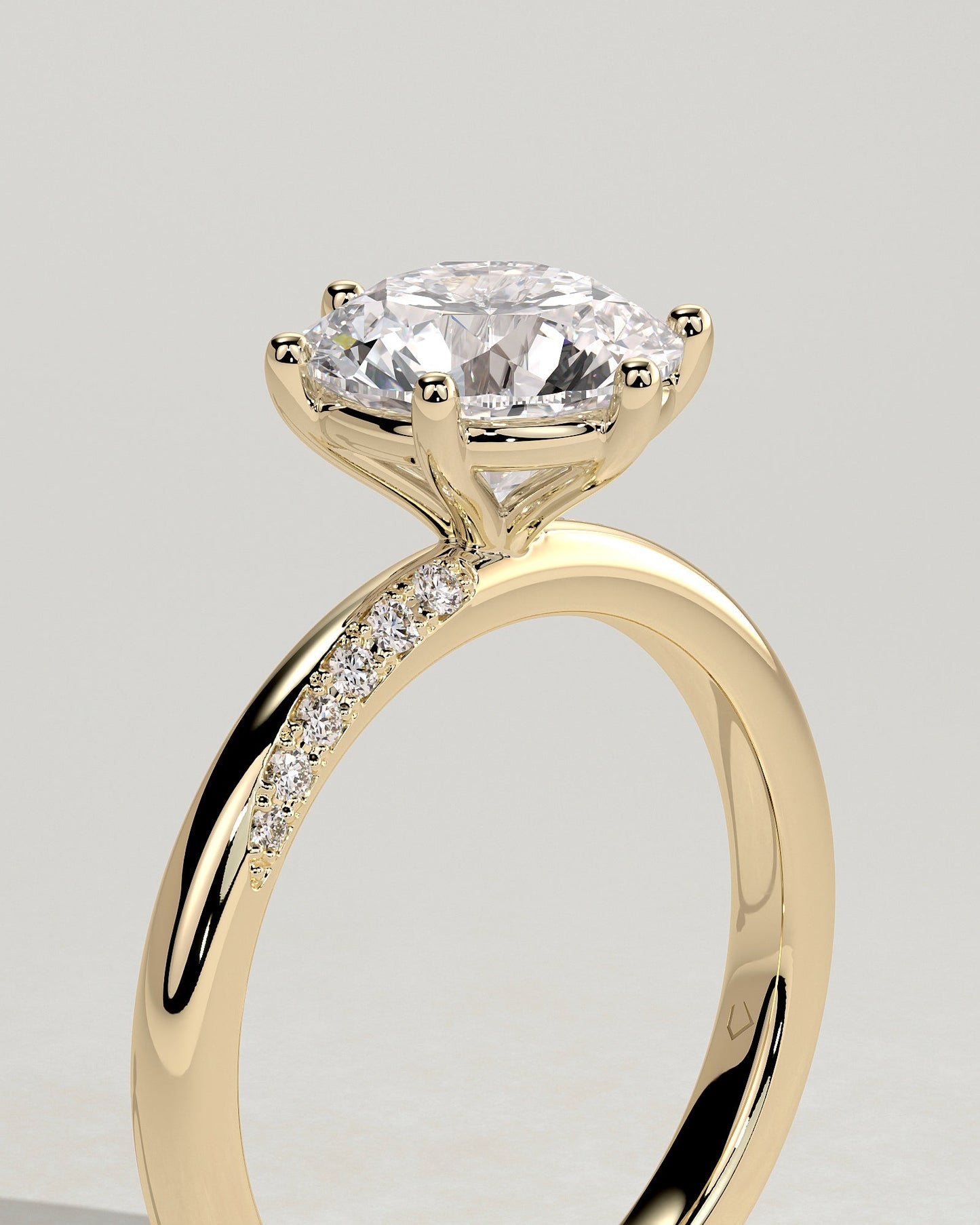 Round Halo, Pave & Split Shank Engagement Ring – 1.93 CT Lab Grown Diamond