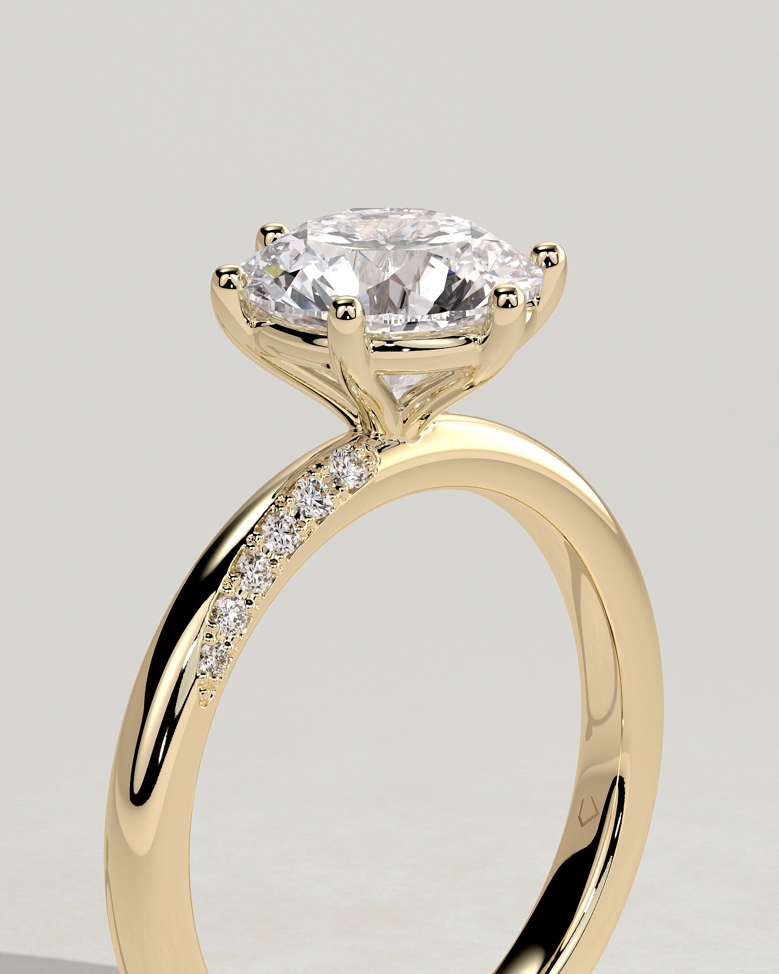 Round Halo, Pave & Split Shank Engagement Ring – 1.93 CT Lab Grown Diamond