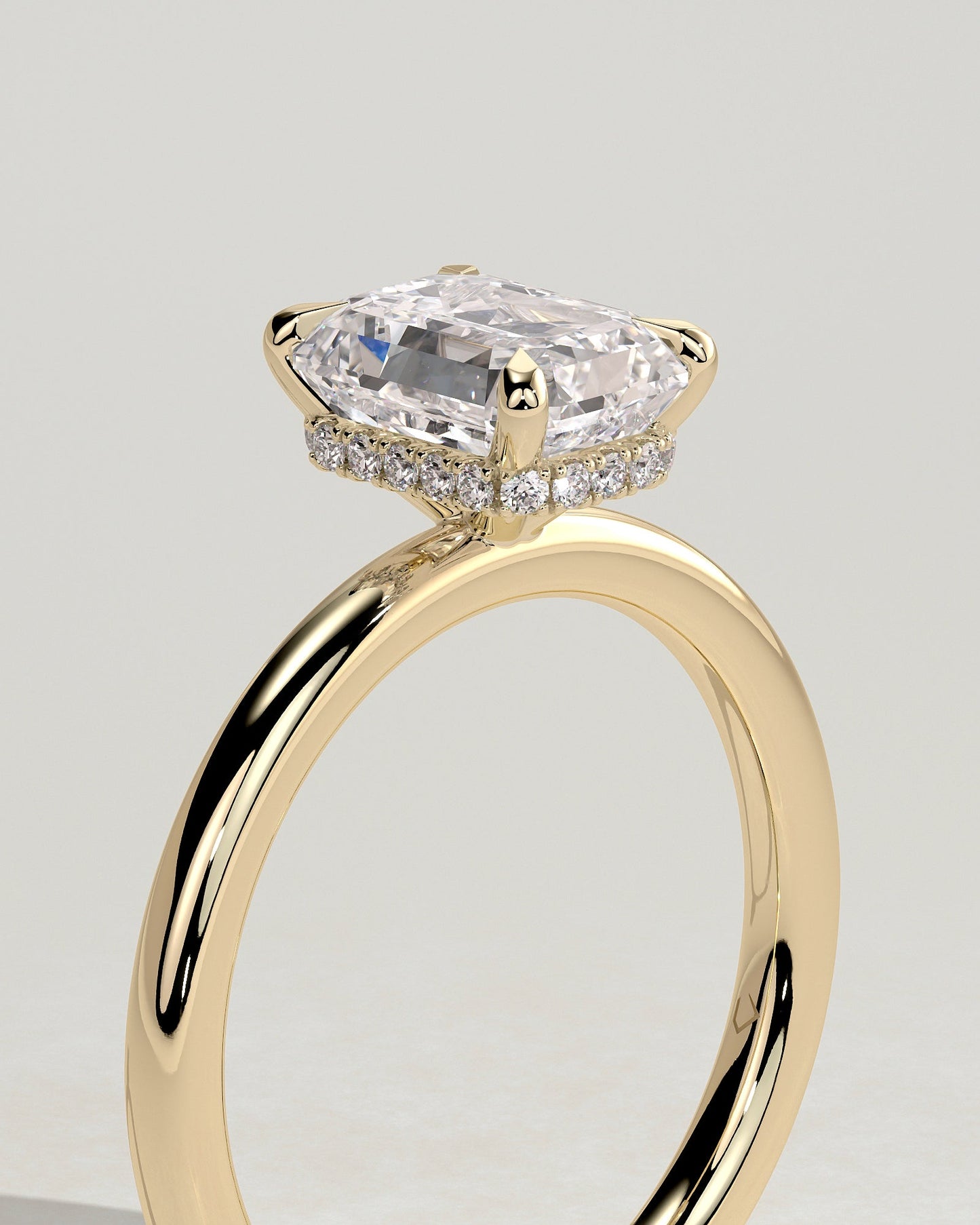 Round Halo, Pave & Split Shank Engagement Ring – 1.93 CT Lab Grown Diamond