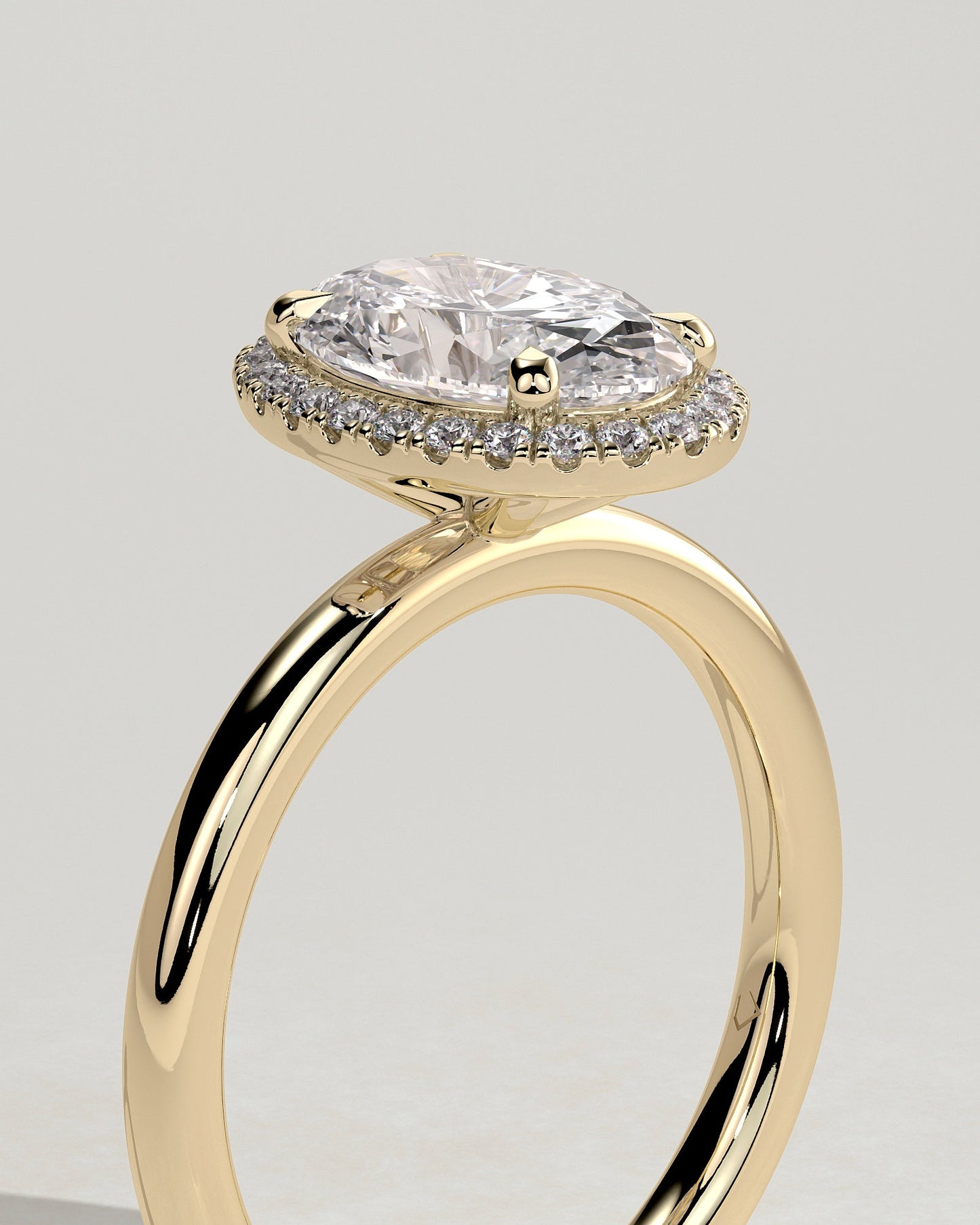 Round Halo, Pave & Split Shank Engagement Ring – 1.93 CT Lab Grown Diamond