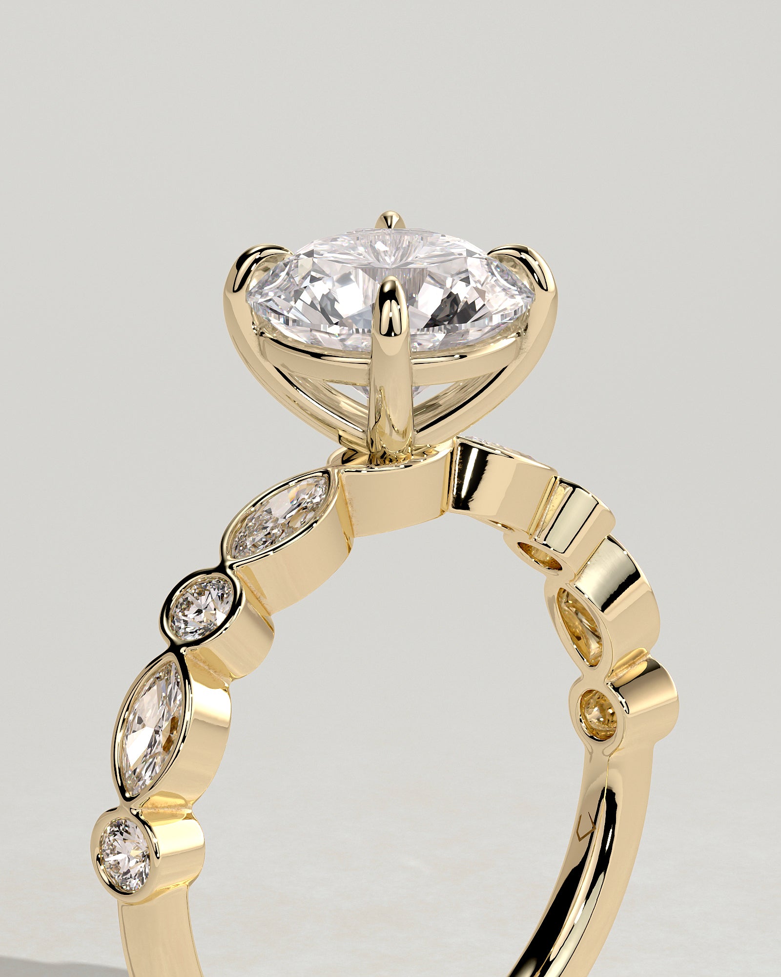 Round Halo, Pave & Split Shank Engagement Ring – 1.93 CT Lab Grown Diamond
