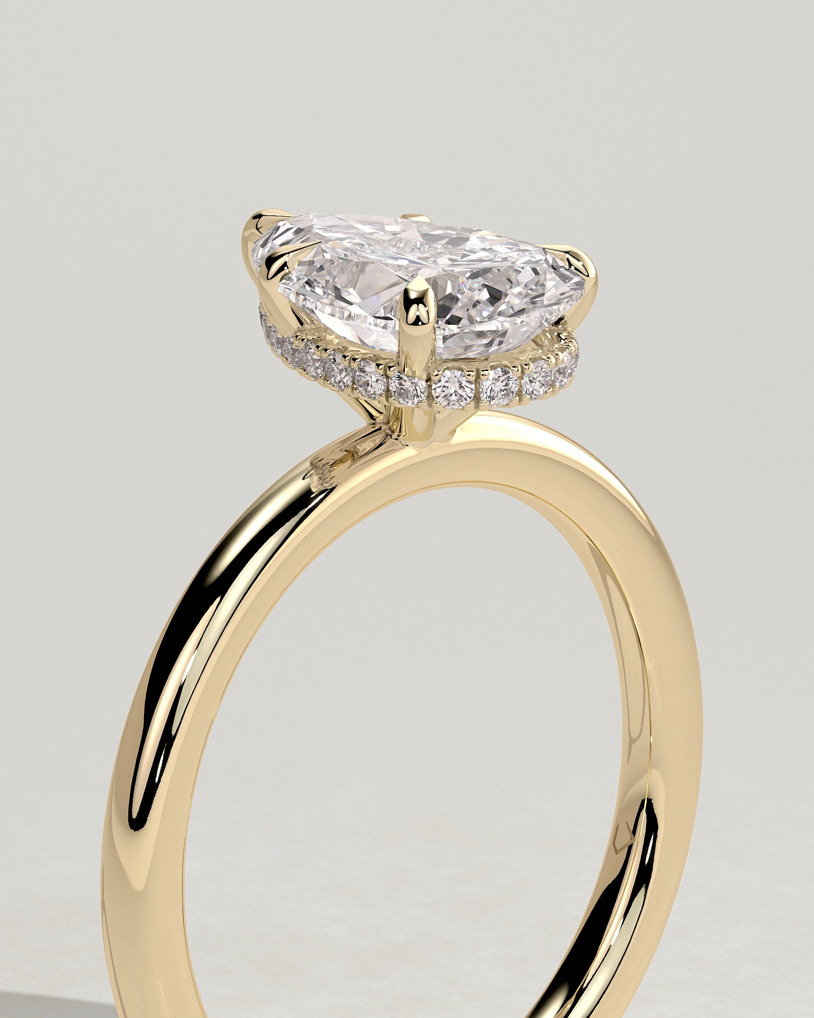 Round Halo, Pave & Split Shank Engagement Ring – 1.93 CT Lab Grown Diamond