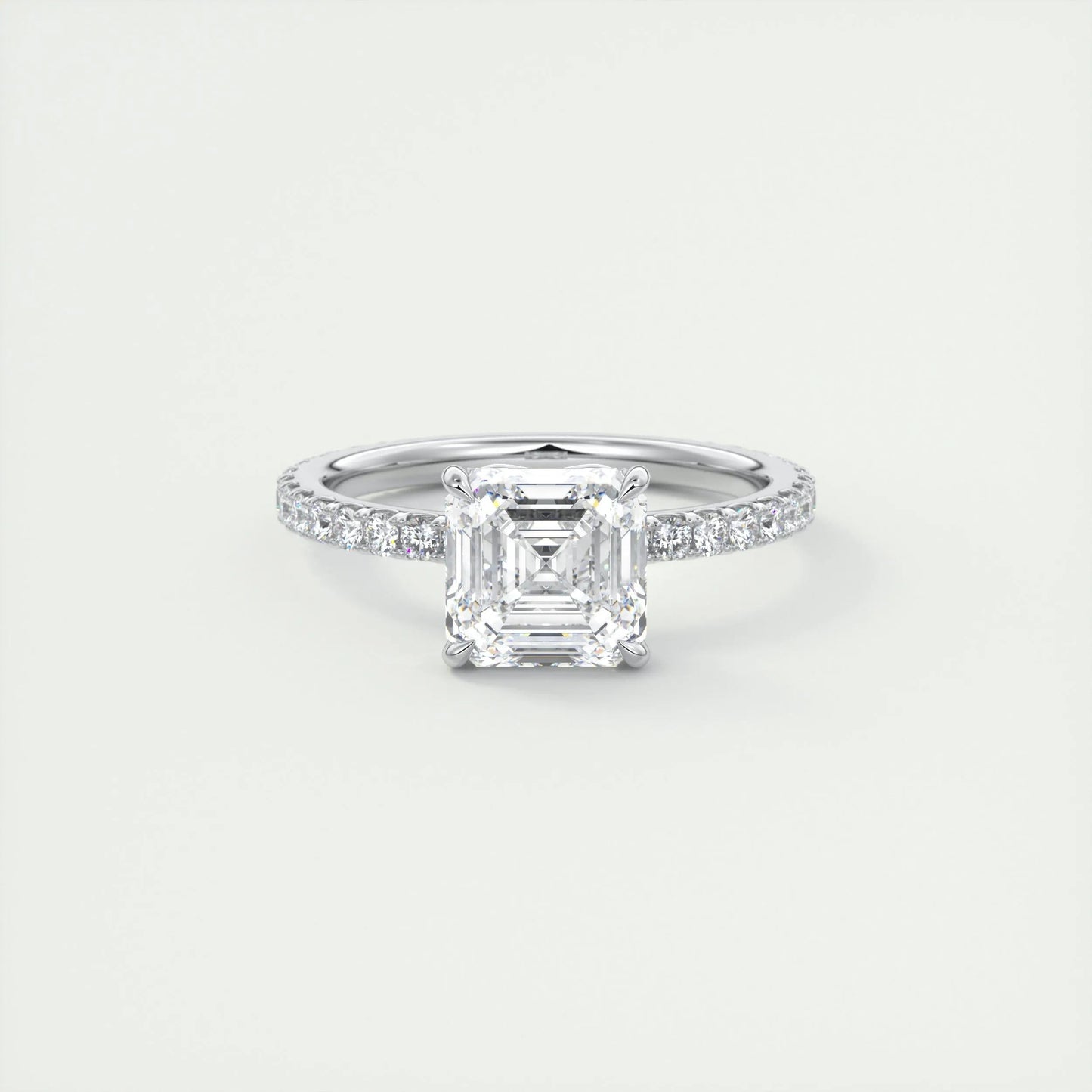 2 CT Asscher Solitaire CVD F/VS1 Diamond Engagement Ring 1