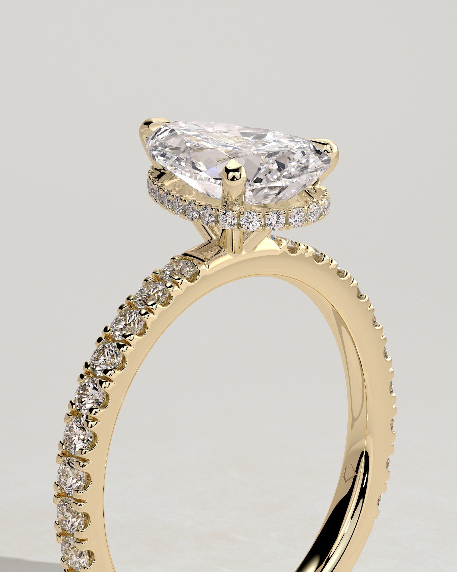 Round Halo, Pave & Split Shank Engagement Ring – 1.93 CT Lab Grown Diamond