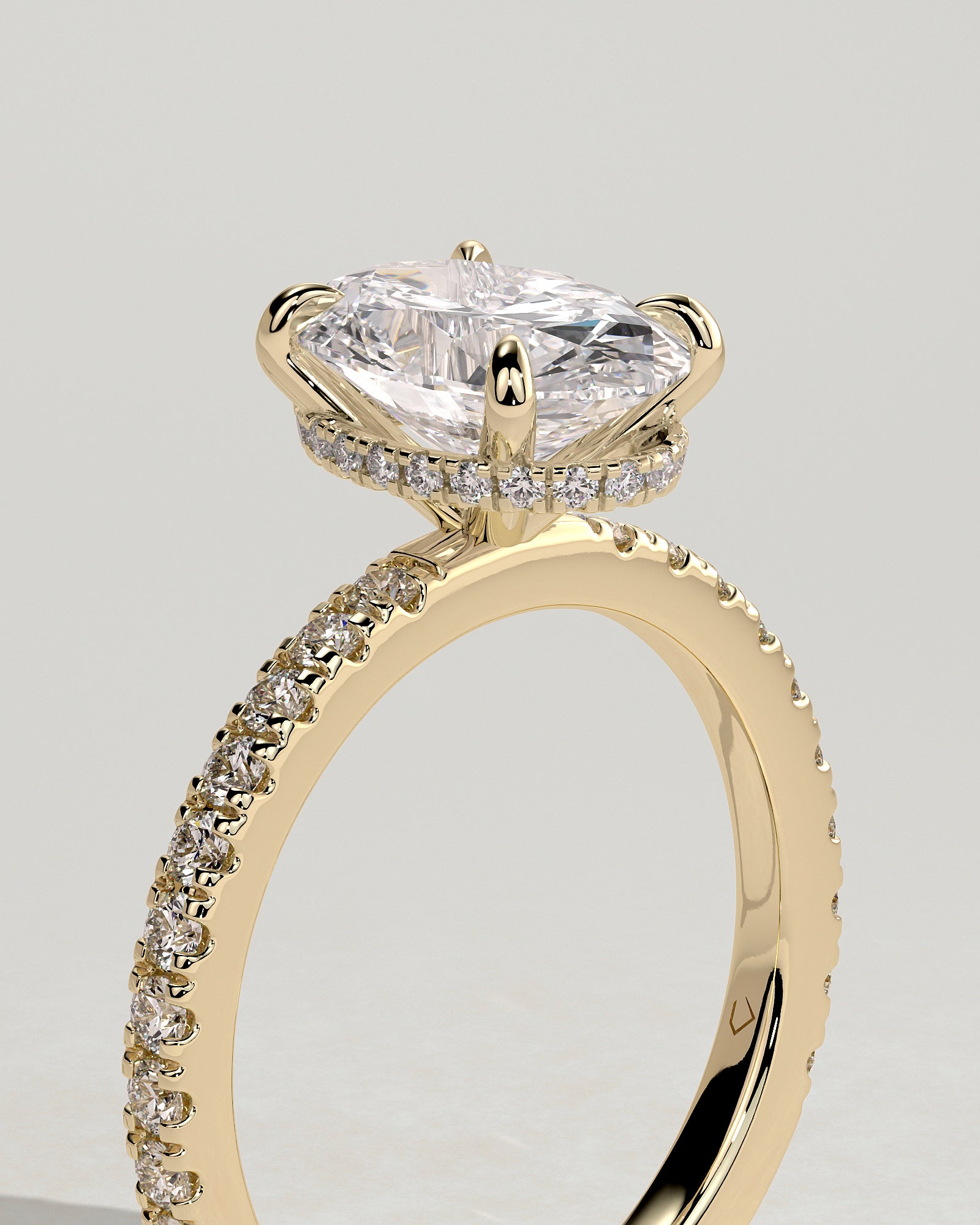 Round Halo, Pave & Split Shank Engagement Ring – 1.93 CT Lab Grown Diamond
