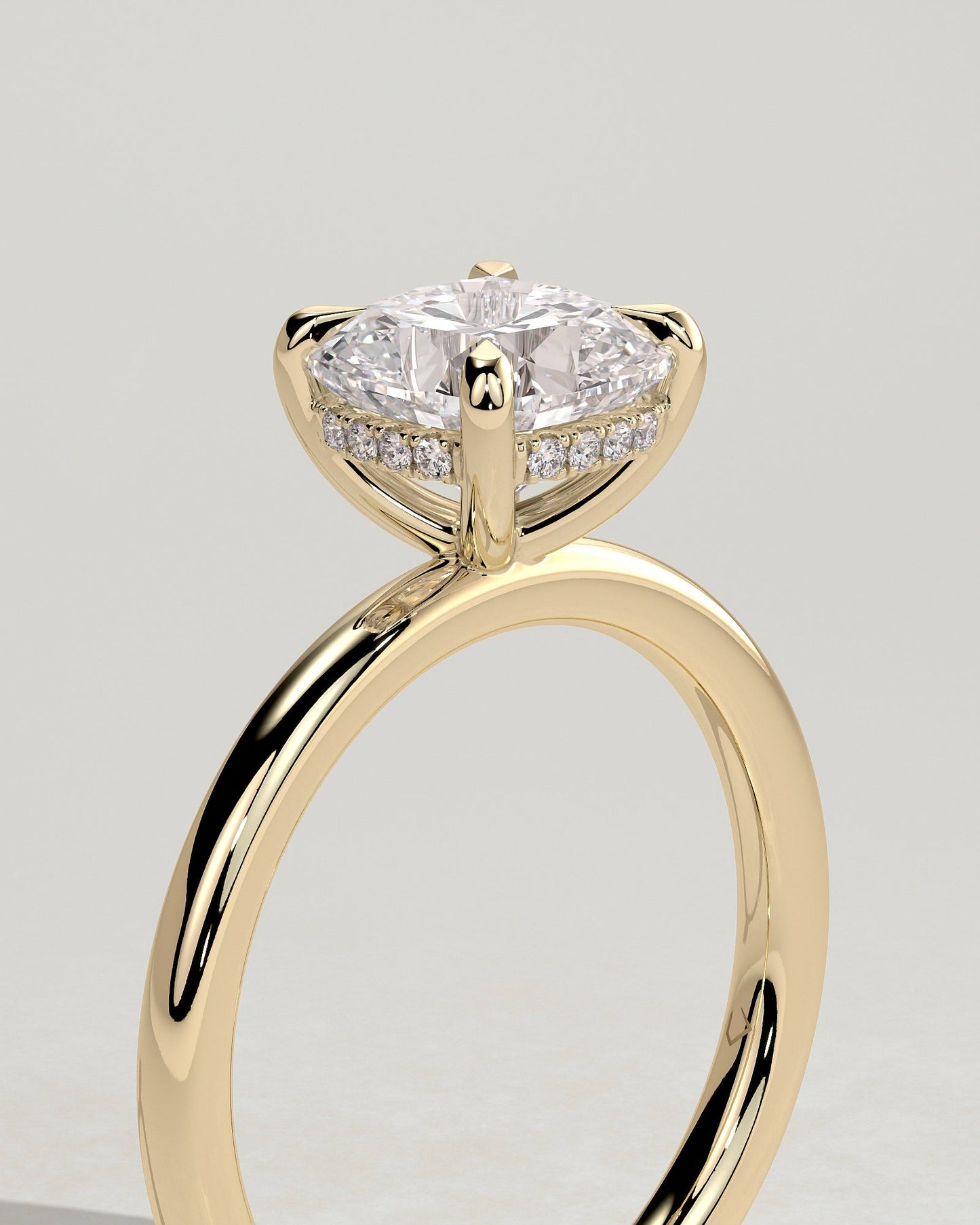 Round Halo, Pave & Split Shank Engagement Ring – 1.93 CT Lab Grown Diamond