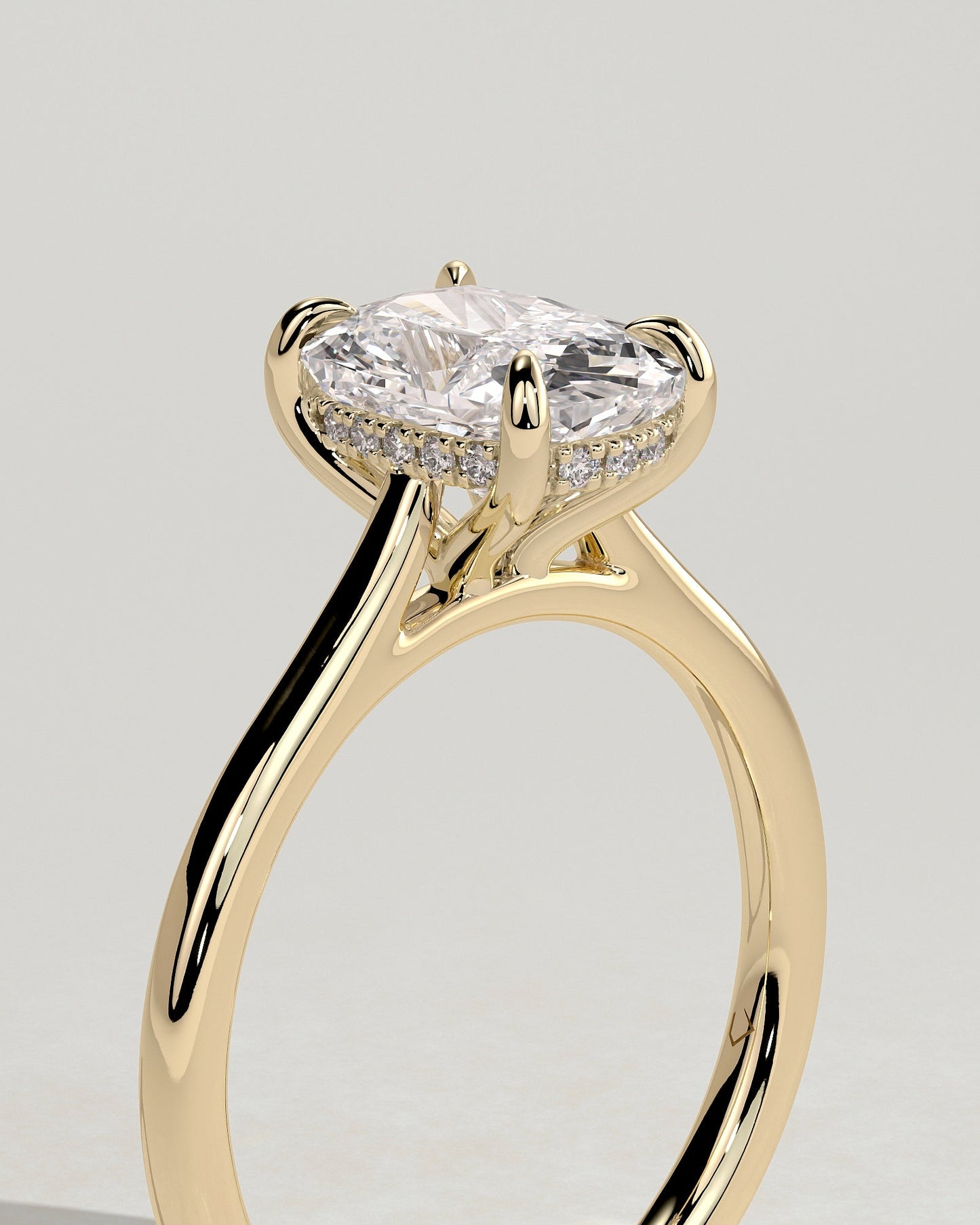 Round Halo, Pave & Split Shank Engagement Ring – 1.93 CT Lab Grown Diamond