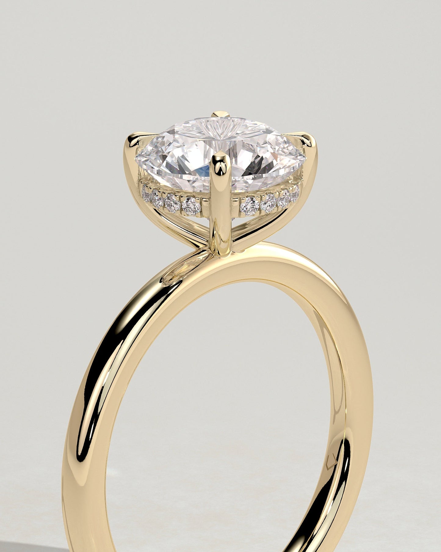 Round Halo, Pave & Split Shank Engagement Ring – 1.93 CT Lab Grown Diamond