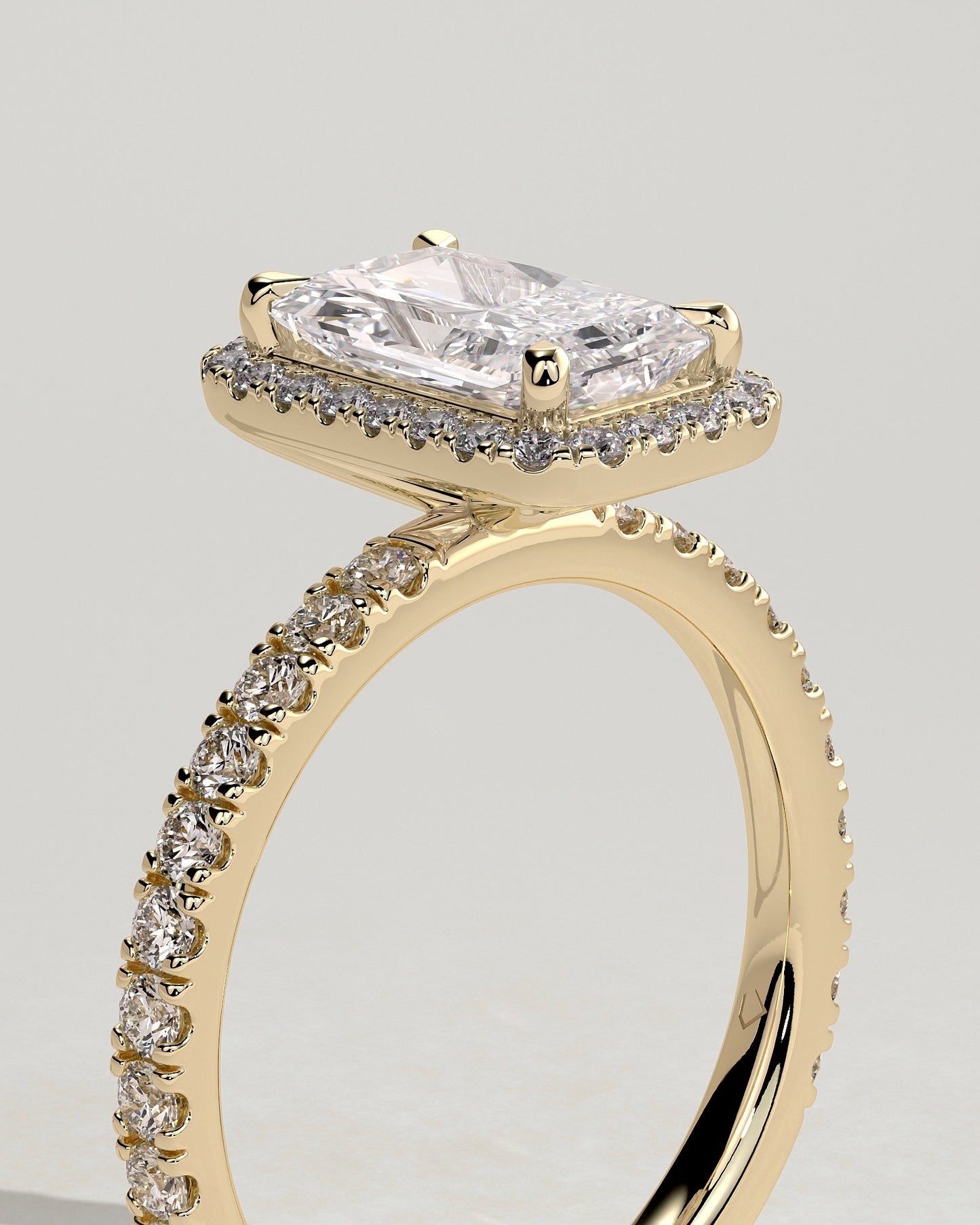 Round Halo, Pave & Split Shank Engagement Ring – 1.93 CT Lab Grown Diamond