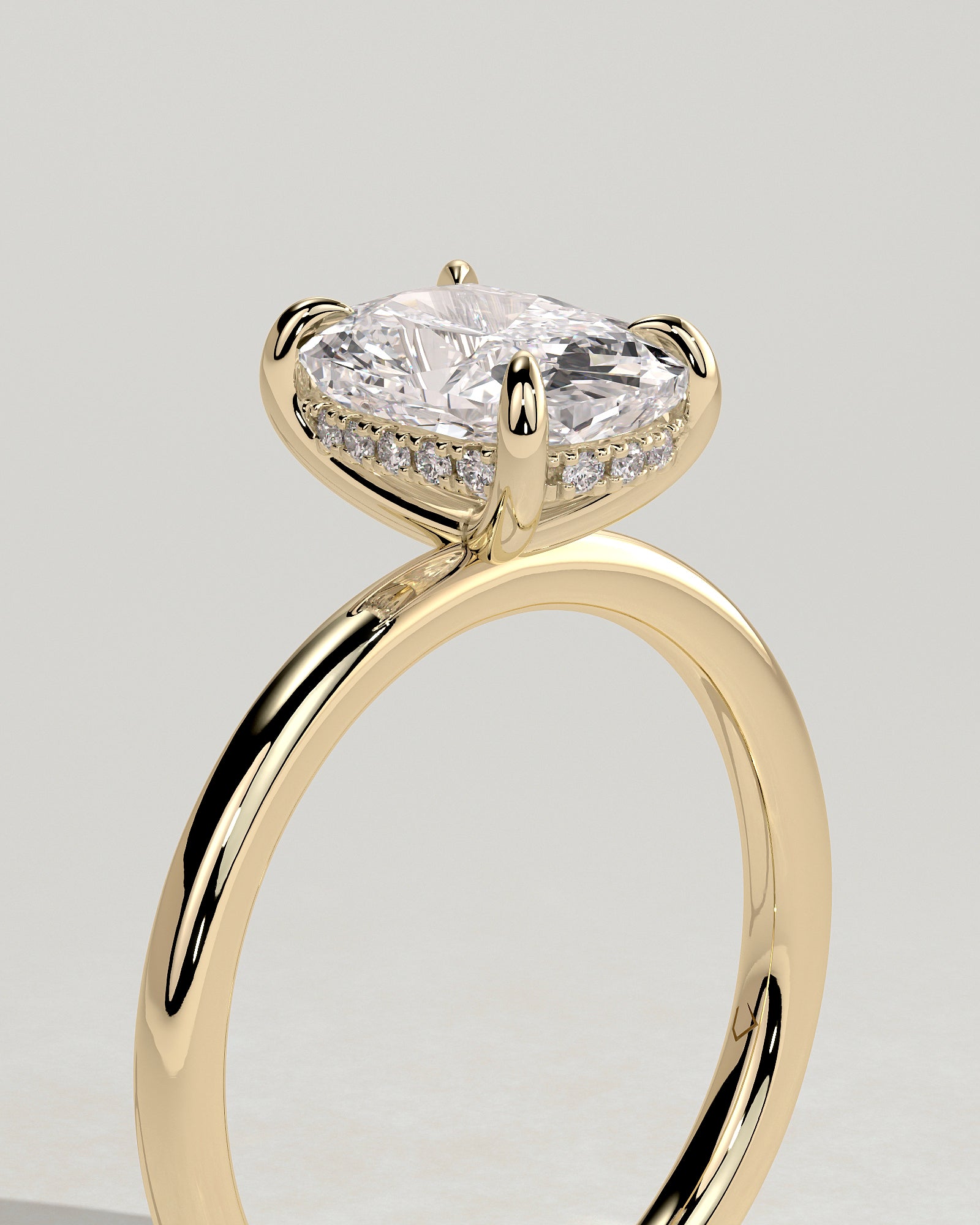 Round Halo, Pave & Split Shank Engagement Ring – 1.93 CT Lab Grown Diamond