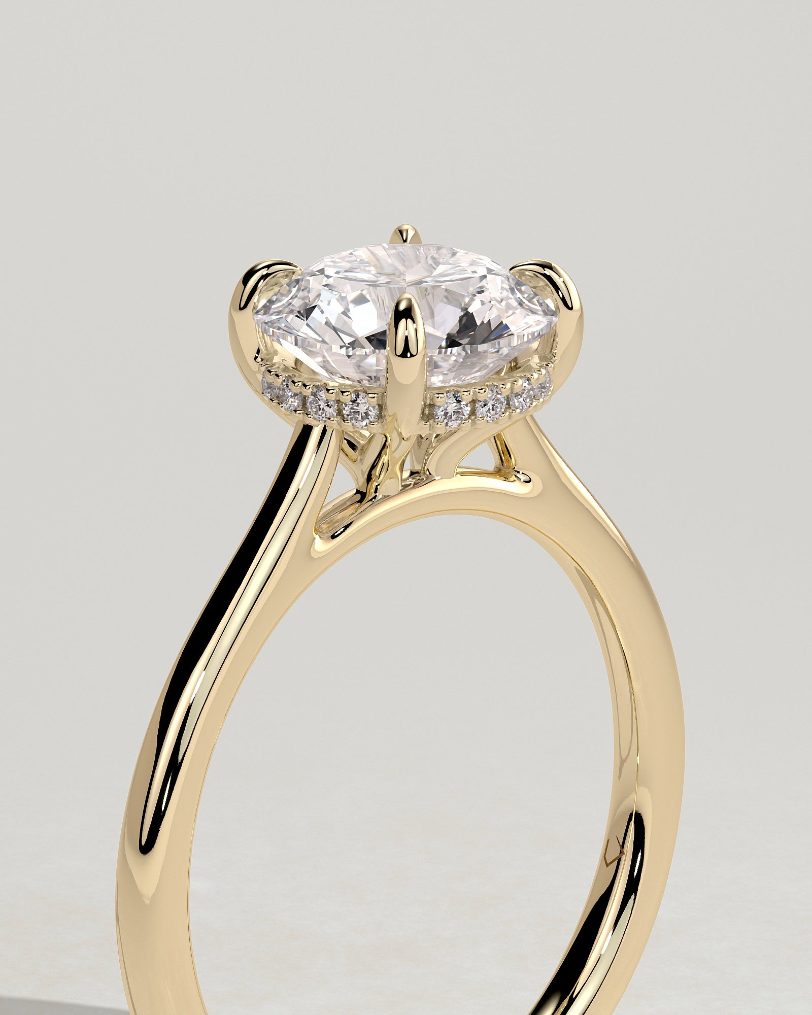 Round Halo, Pave & Split Shank Engagement Ring – 1.93 CT Lab Grown Diamond