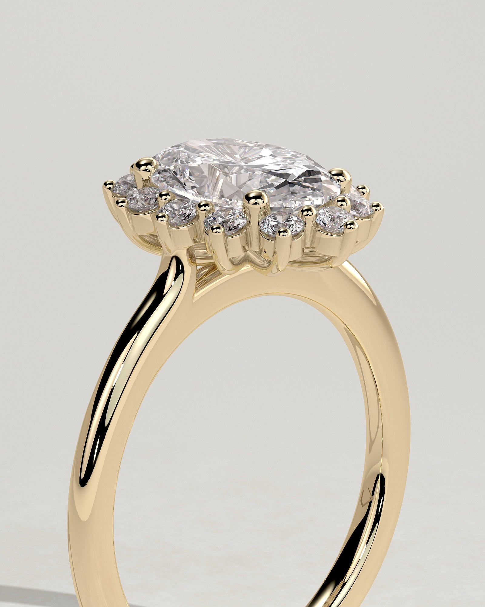 Round Halo, Pave & Split Shank Engagement Ring – 1.93 CT Lab Grown Diamond