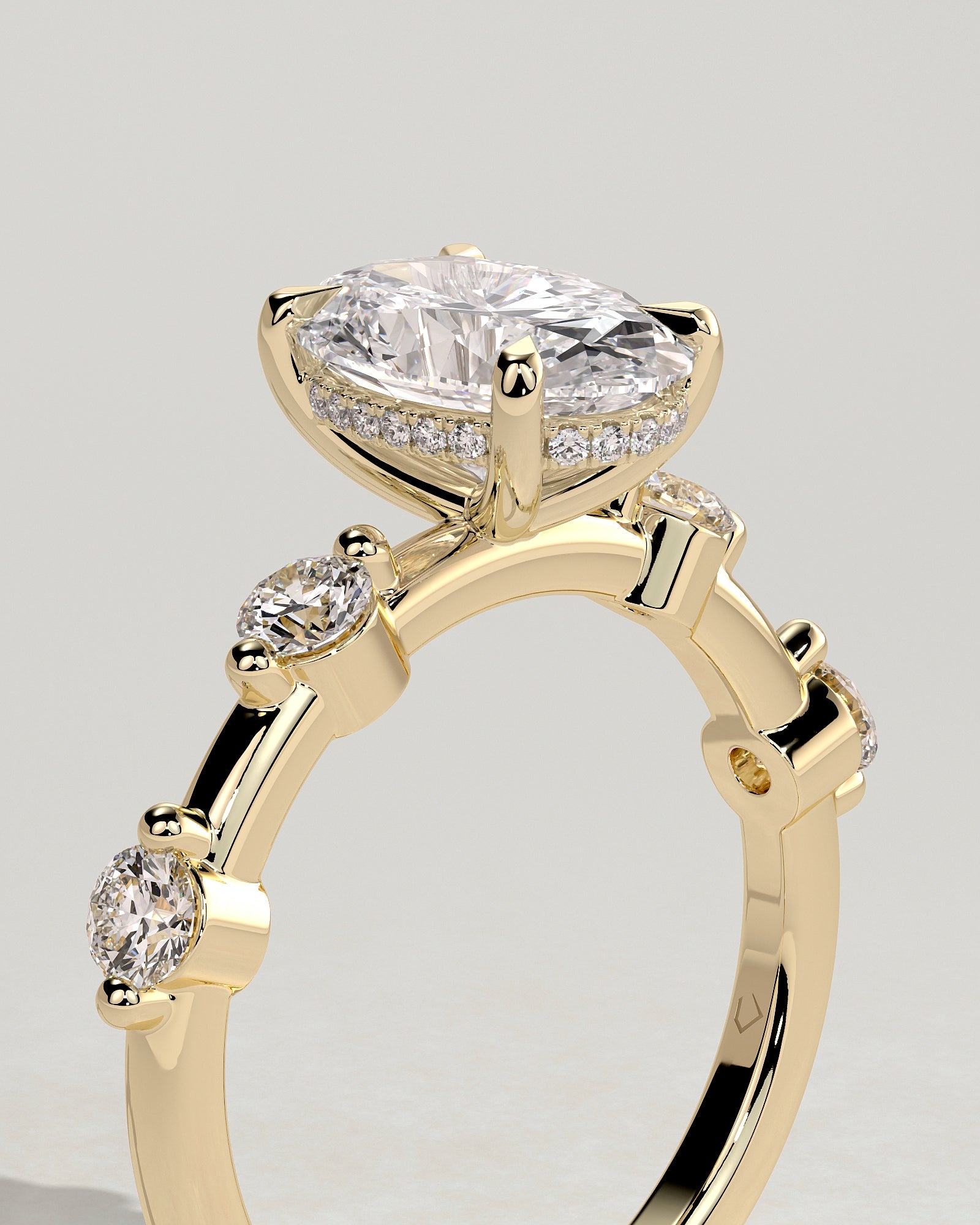 Round Halo, Pave & Split Shank Engagement Ring – 1.93 CT Lab Grown Diamond