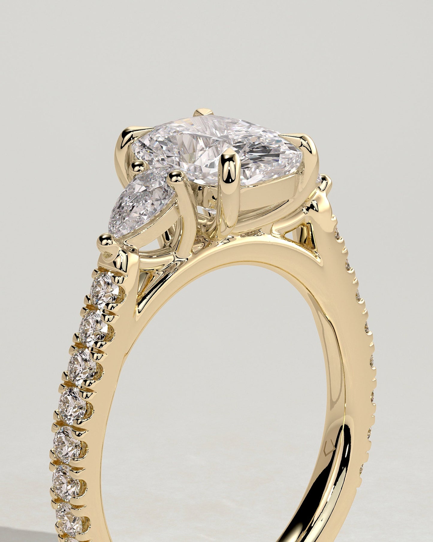 Round Halo, Pave & Split Shank Engagement Ring – 1.93 CT Lab Grown Diamond