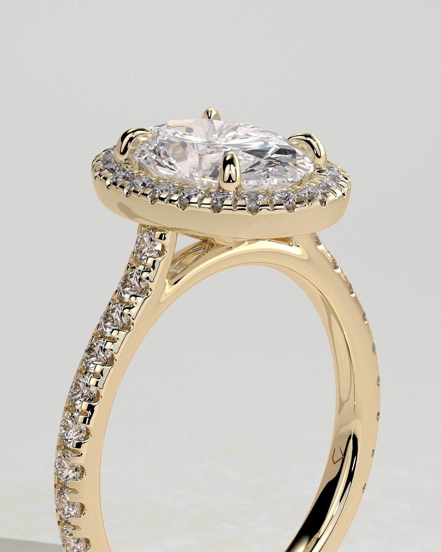 Round Halo, Pave & Split Shank Engagement Ring – 1.93 CT Lab Grown Diamond