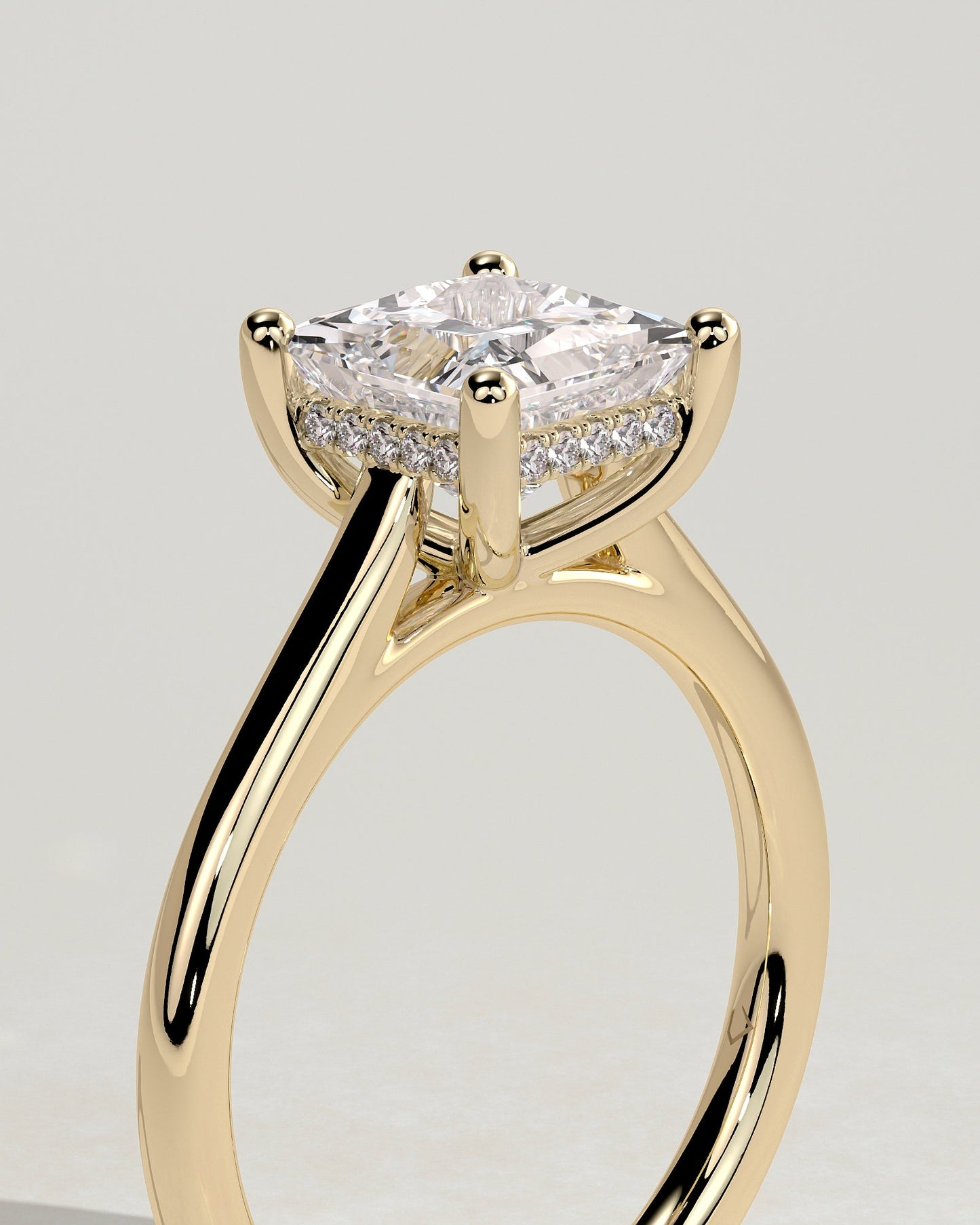Round Halo, Pave & Split Shank Engagement Ring – 1.93 CT Lab Grown Diamond