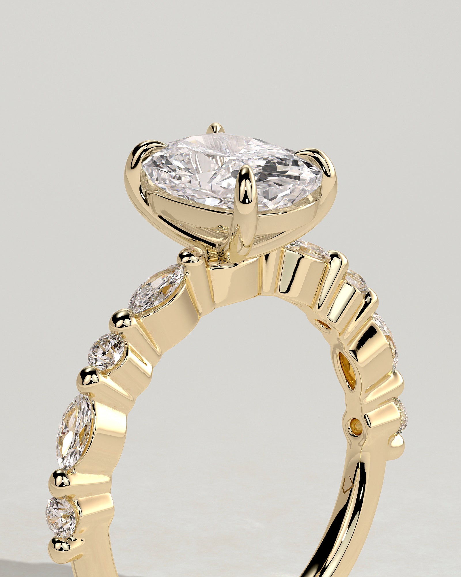 Round Halo, Pave & Split Shank Engagement Ring – 1.93 CT Lab Grown Diamond