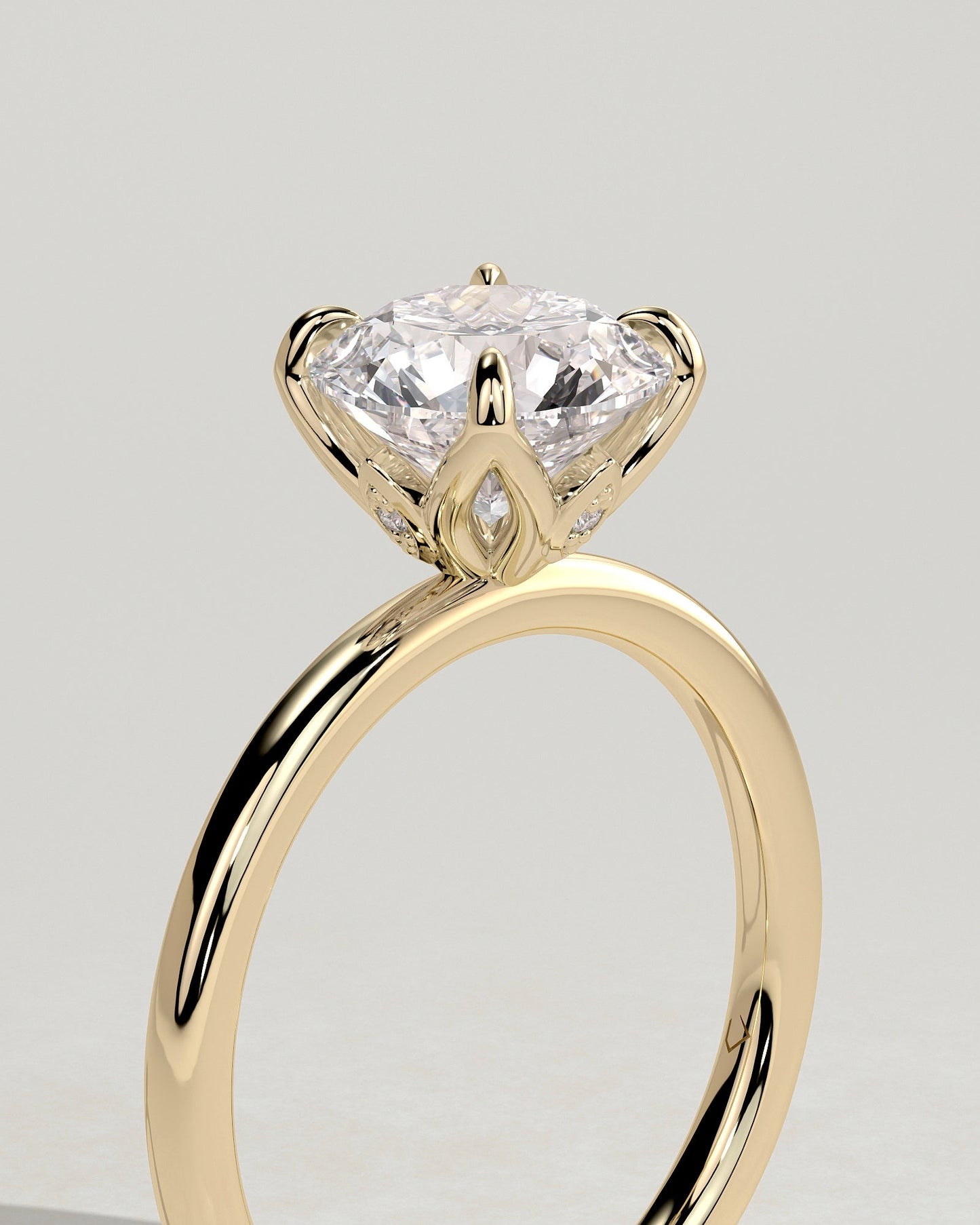 Round Halo, Pave & Split Shank Engagement Ring – 1.93 CT Lab Grown Diamond