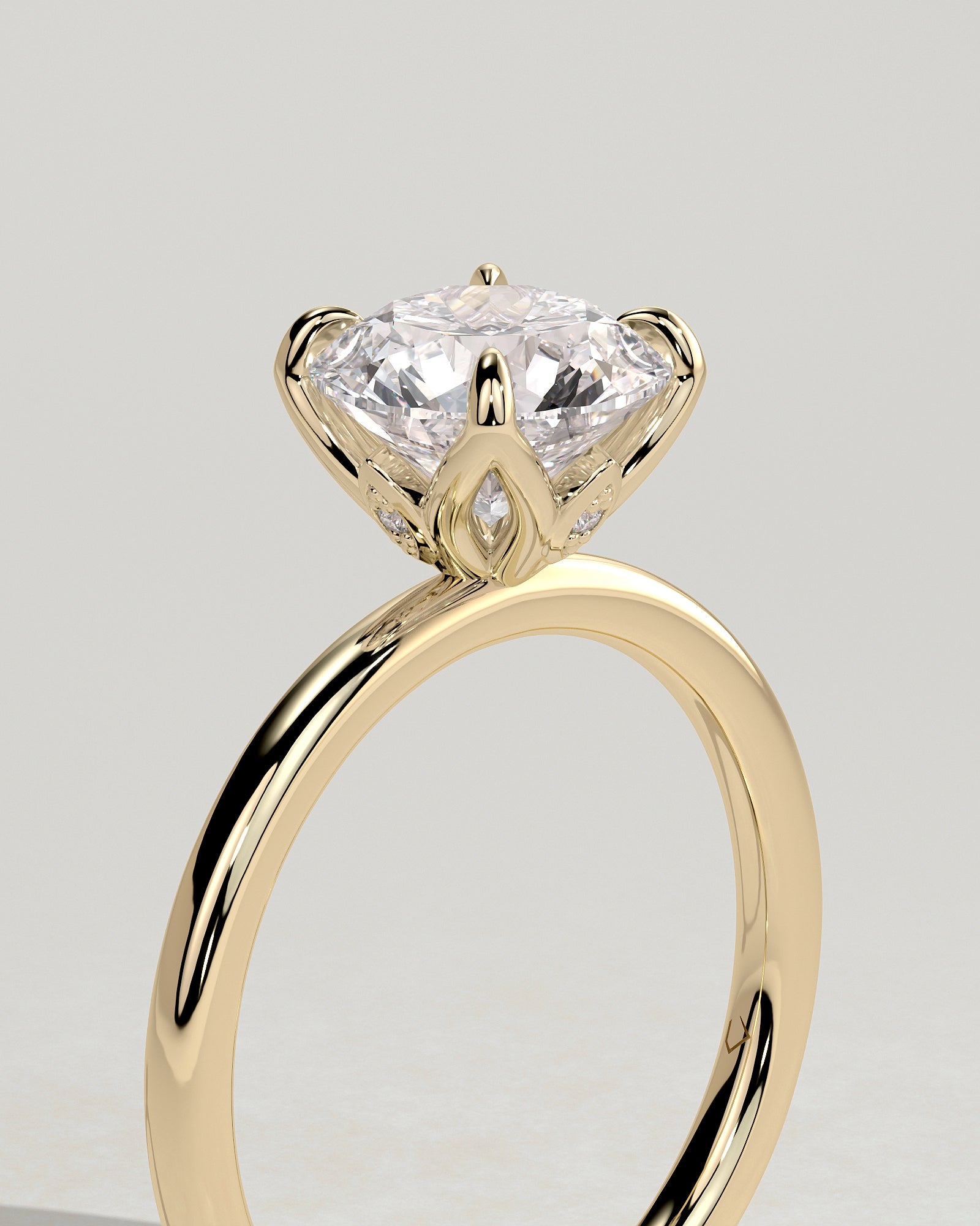 Round Halo, Pave & Split Shank Engagement Ring – 1.93 CT Lab Grown Diamond