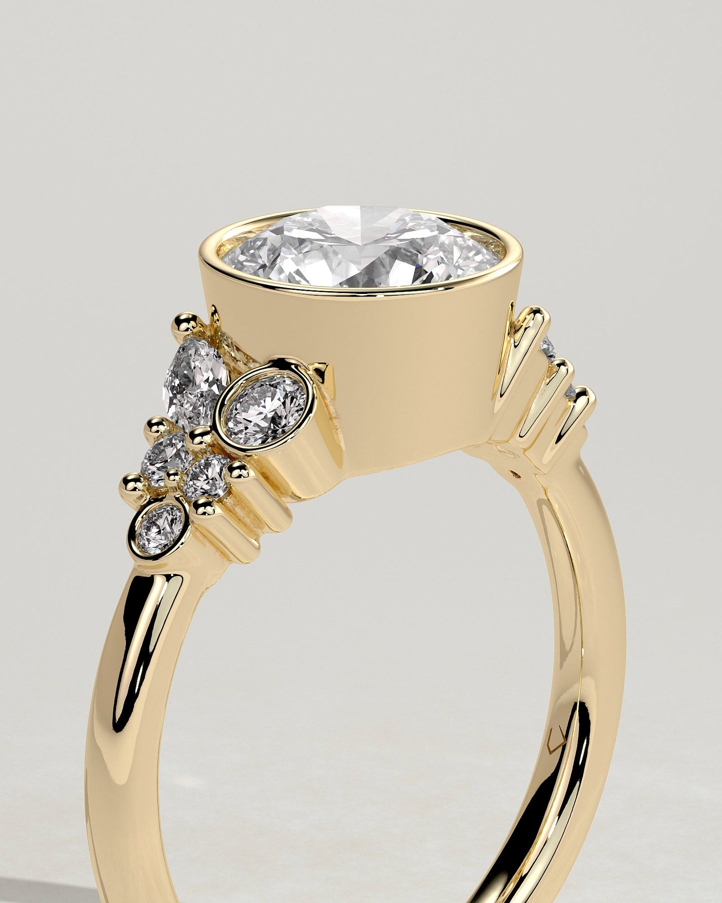 Round Halo, Pave & Split Shank Engagement Ring – 1.93 CT Lab Grown Diamond