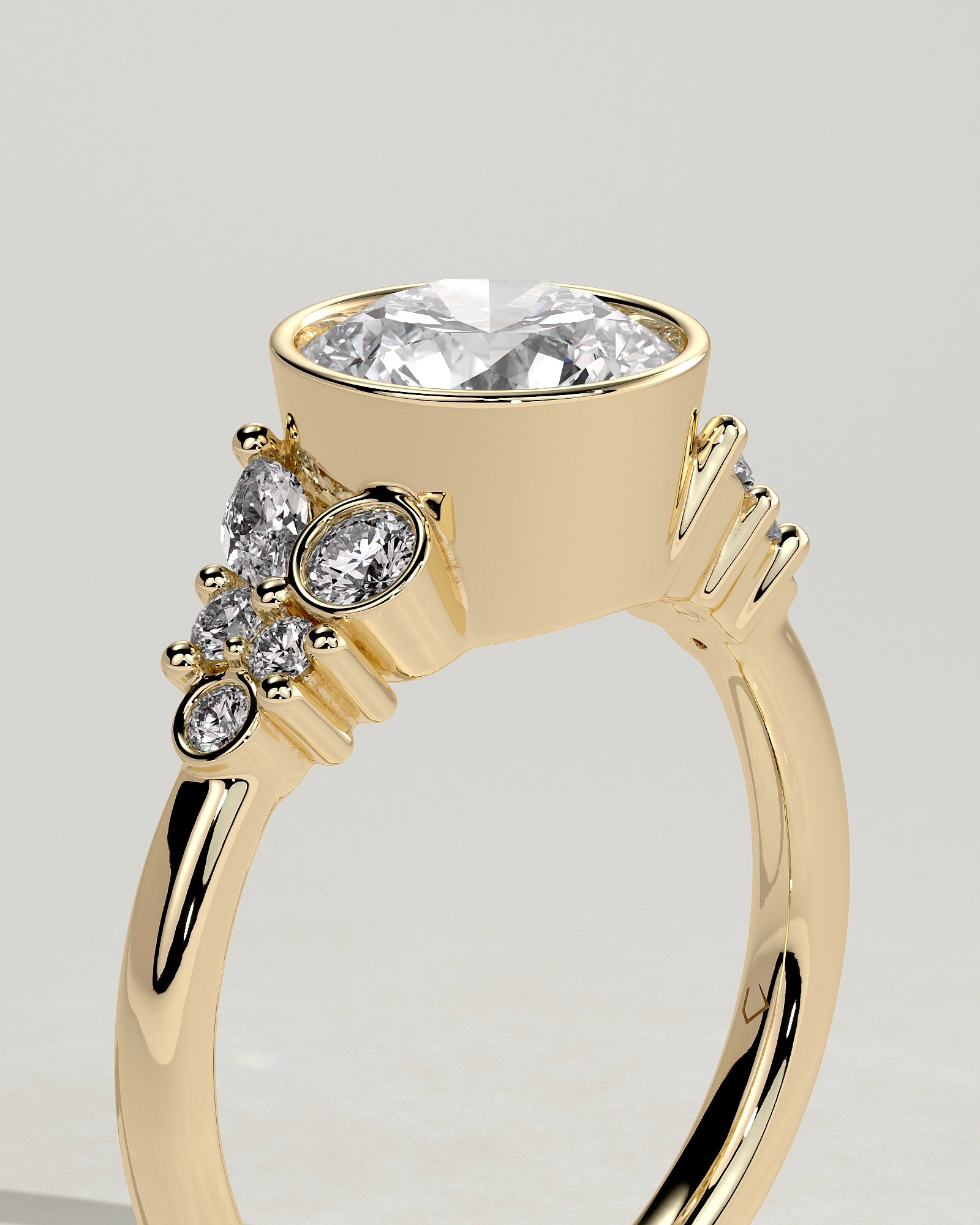 Round Halo, Pave & Split Shank Engagement Ring – 1.93 CT Lab Grown Diamond