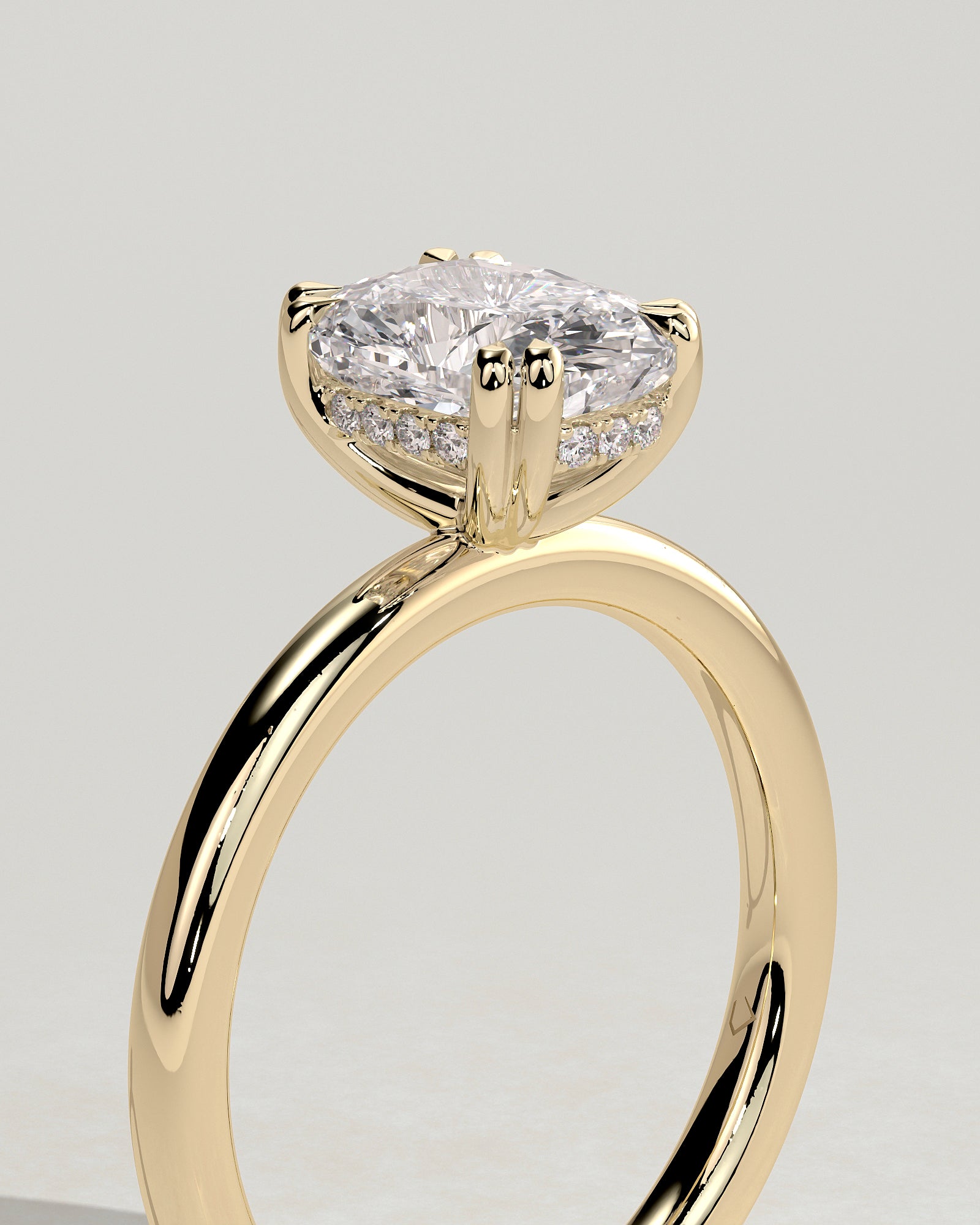Round Halo, Pave & Split Shank Engagement Ring – 1.93 CT Lab Grown Diamond