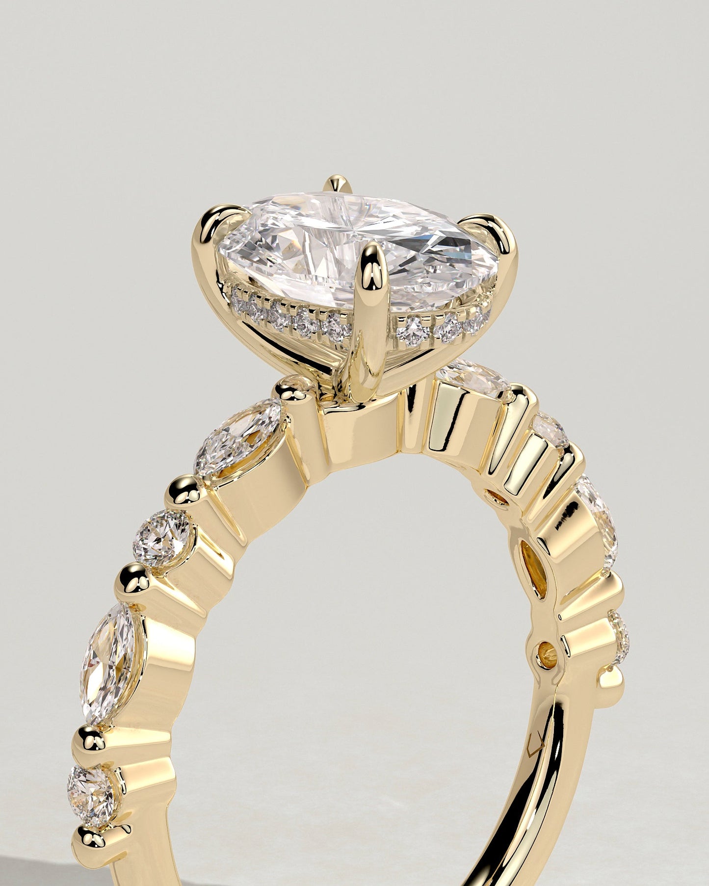 Round Halo, Pave & Split Shank Engagement Ring – 1.93 CT Lab Grown Diamond