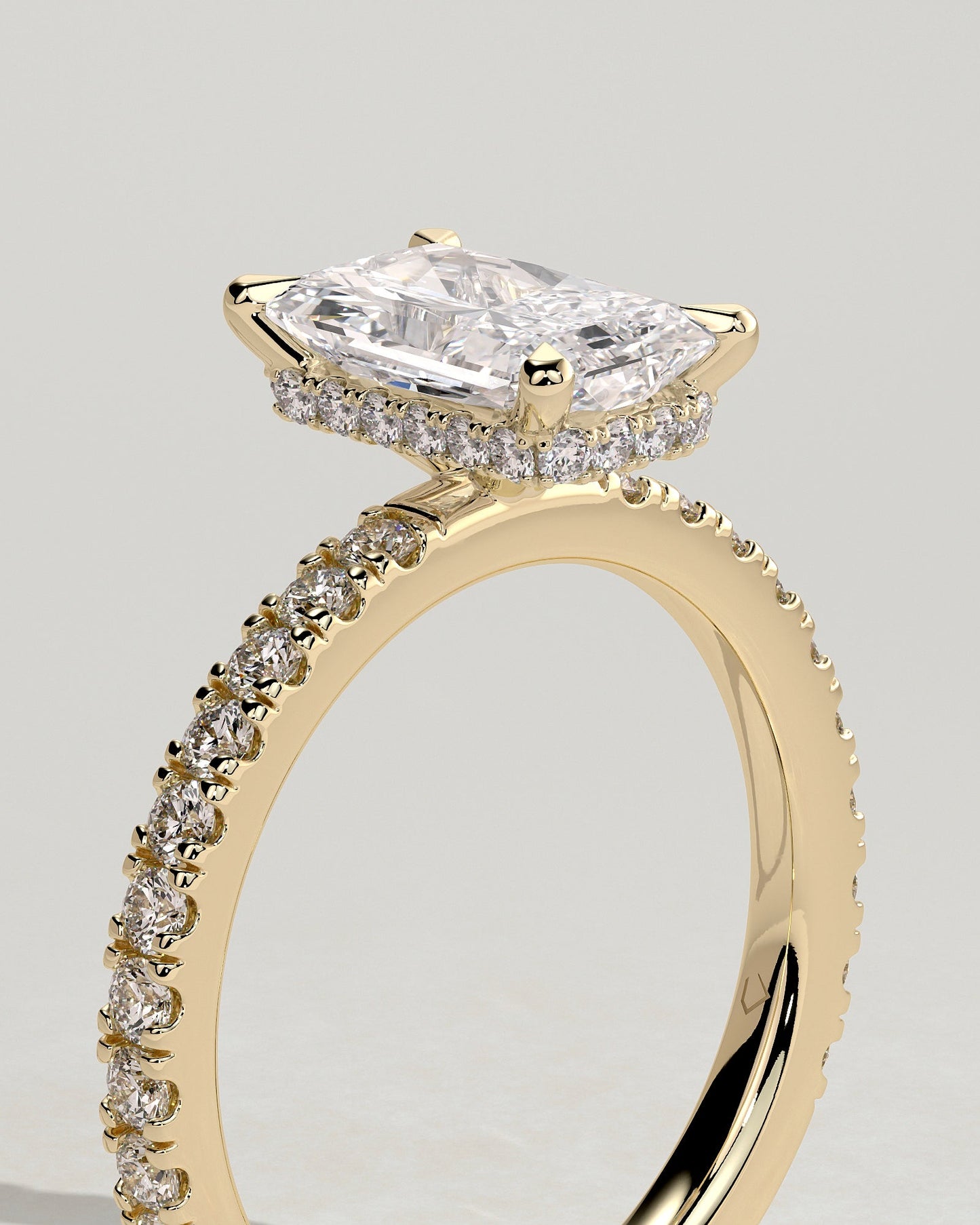 Round Halo, Pave & Split Shank Engagement Ring – 1.93 CT Lab Grown Diamond