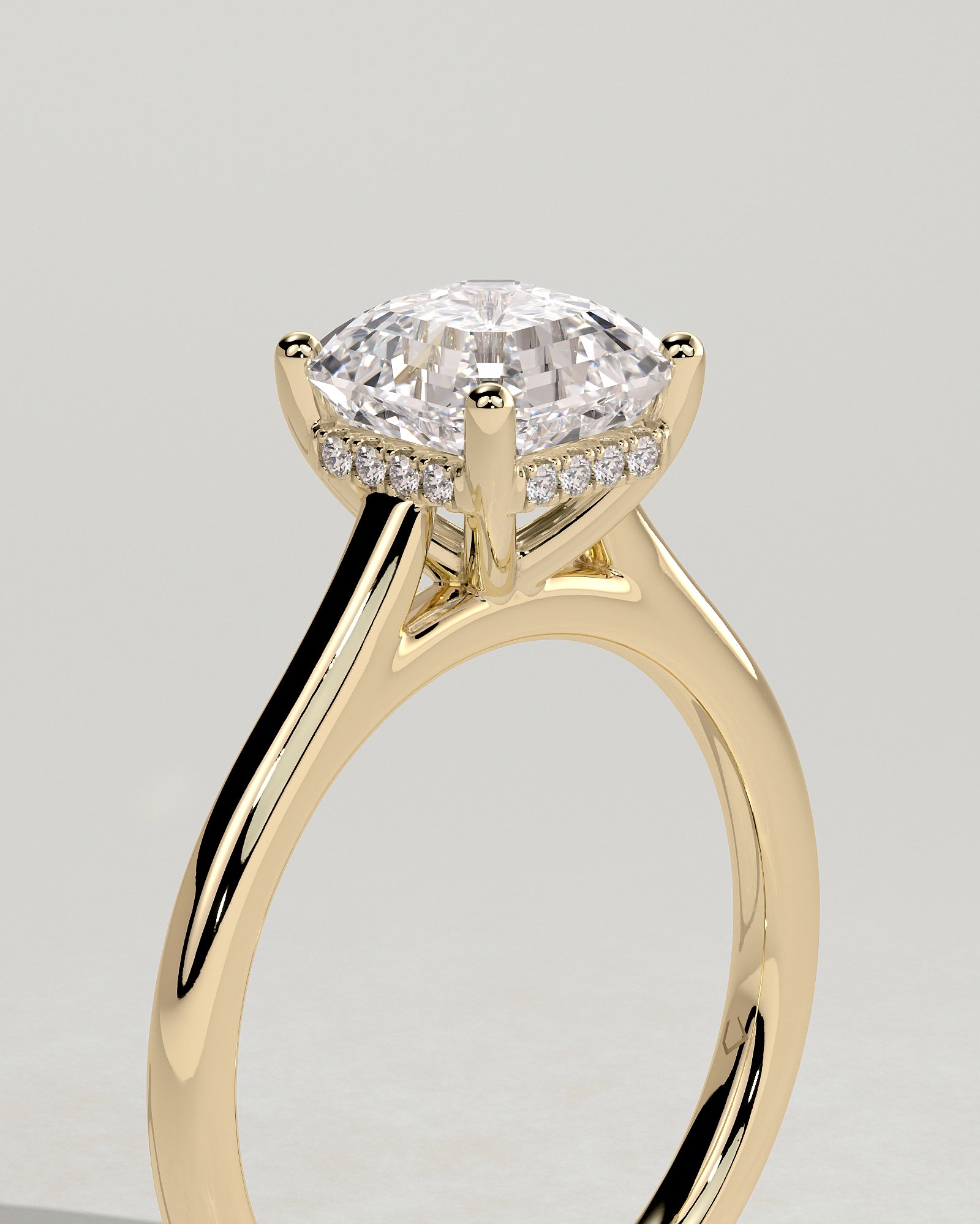 Round Halo, Pave & Split Shank Engagement Ring – 1.93 CT Lab Grown Diamond