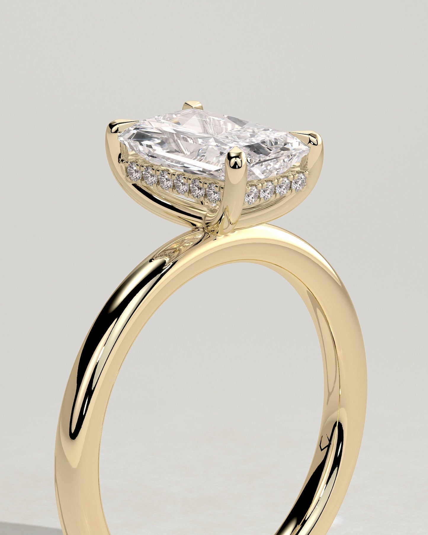 Round Halo, Pave & Split Shank Engagement Ring – 1.93 CT Lab Grown Diamond