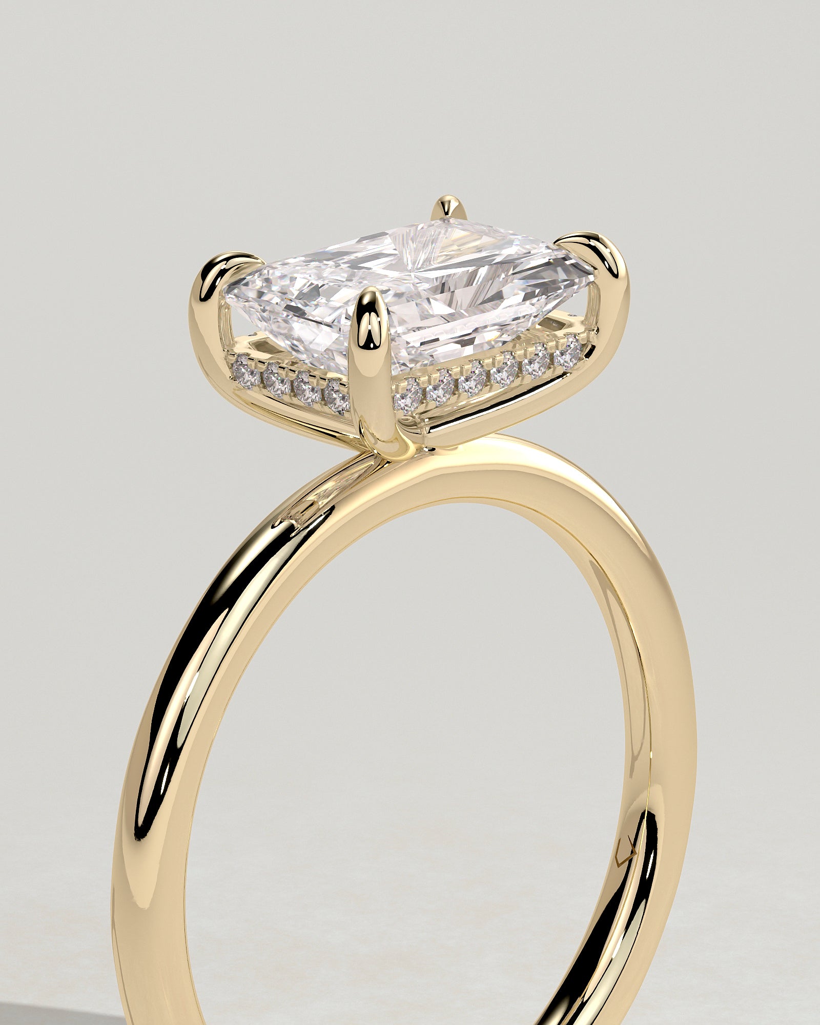 Round Halo, Pave & Split Shank Engagement Ring – 1.93 CT Lab Grown Diamond