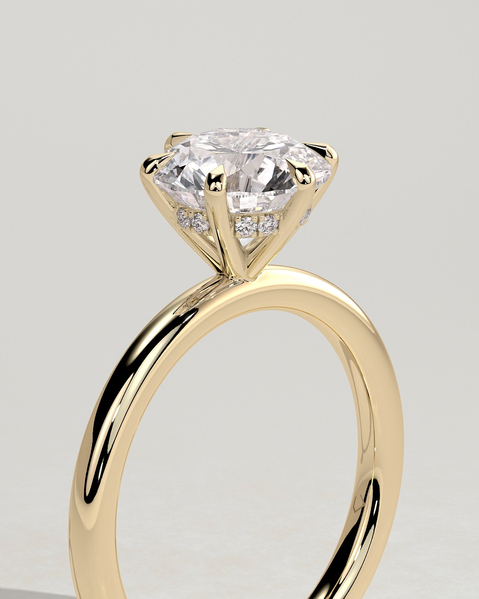 Round Halo, Pave & Split Shank Engagement Ring – 1.93 CT Lab Grown Diamond