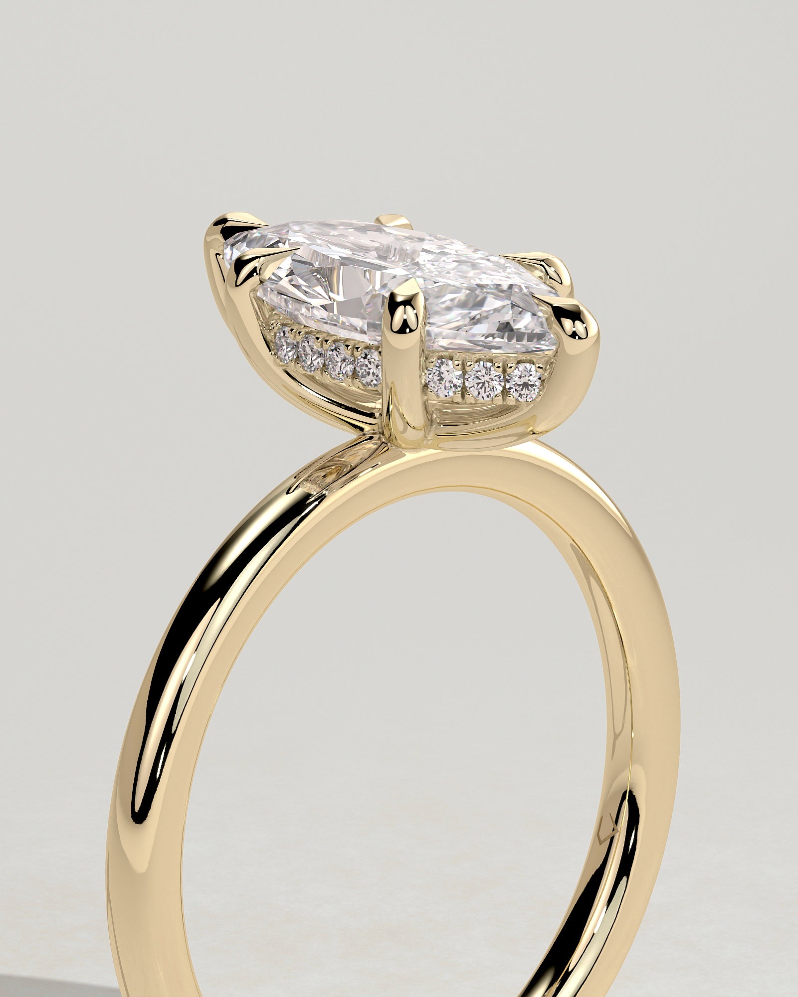 Round Halo, Pave & Split Shank Engagement Ring – 1.93 CT Lab Grown Diamond