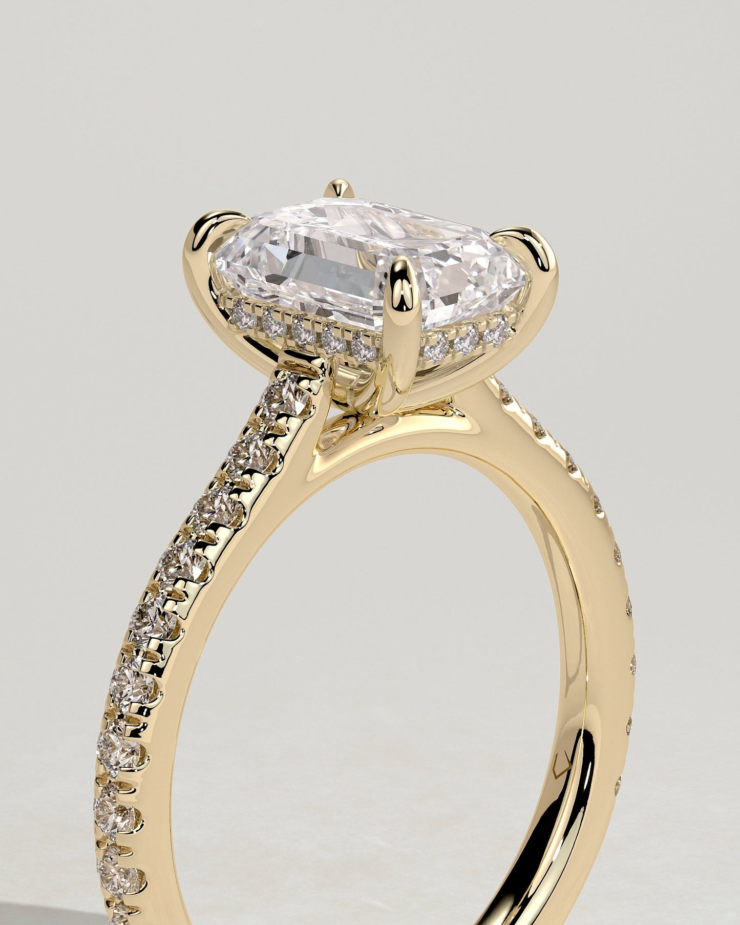 Round Halo, Pave & Split Shank Engagement Ring – 1.93 CT Lab Grown Diamond