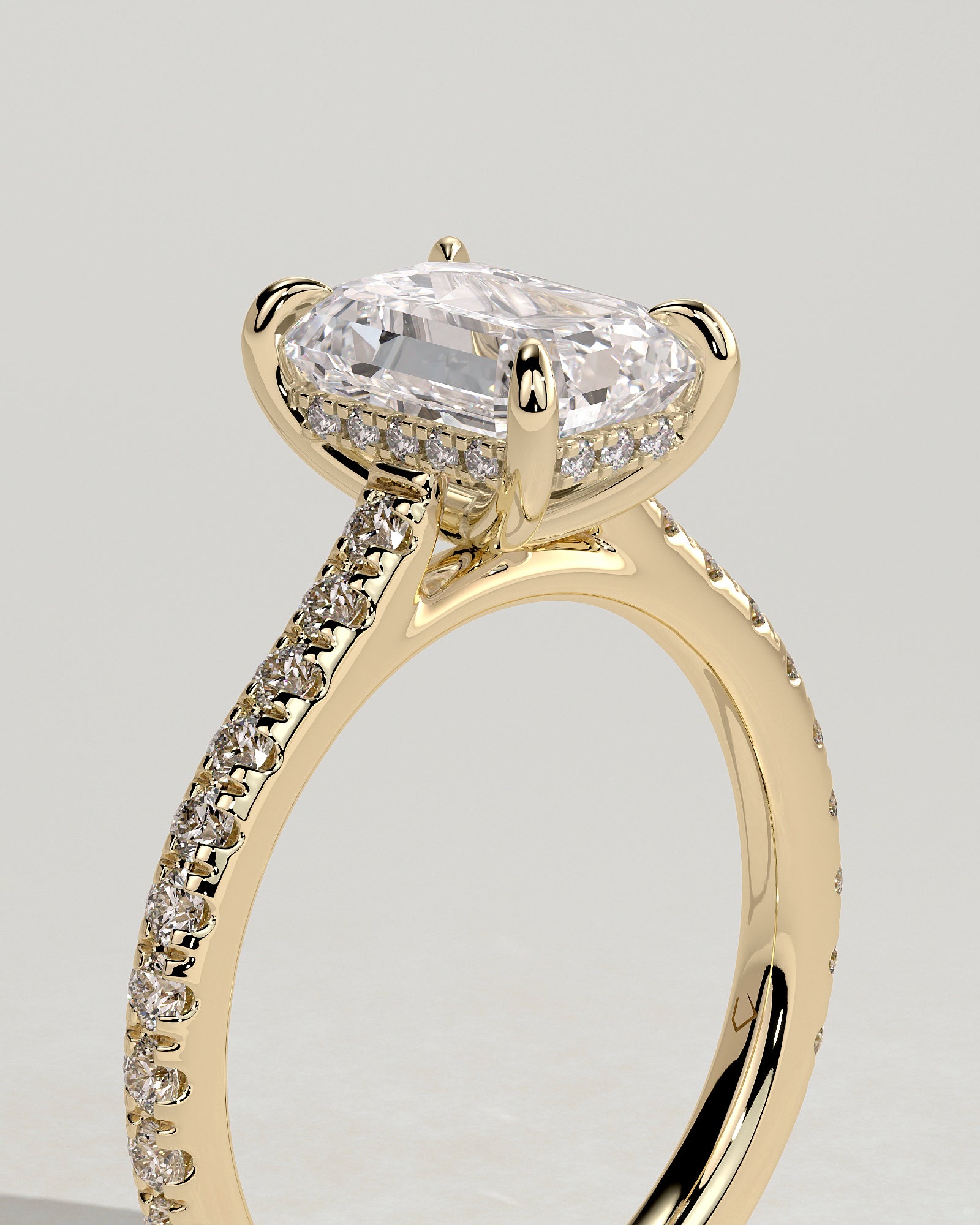 Round Halo, Pave & Split Shank Engagement Ring – 1.93 CT Lab Grown Diamond