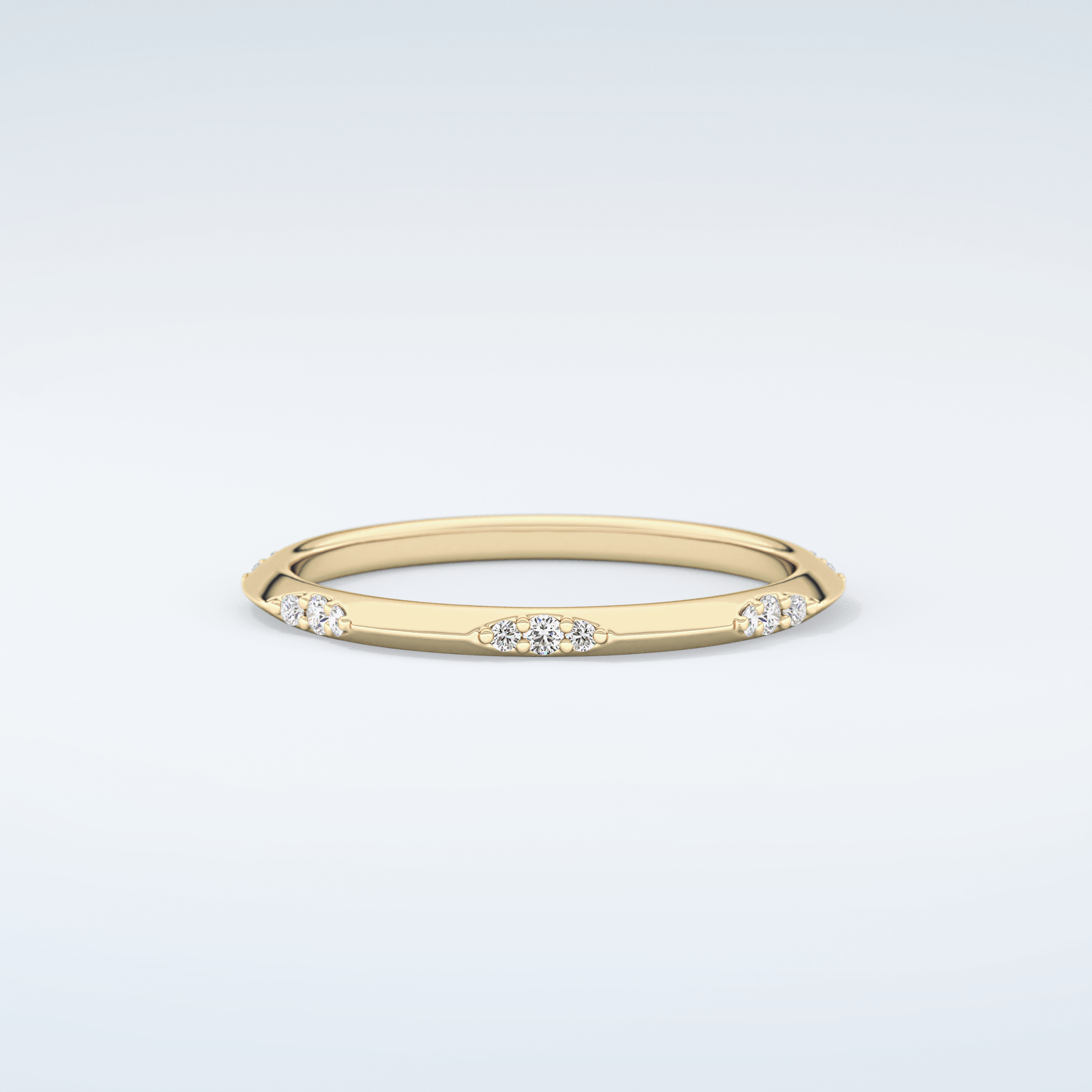 0.09 TCW Round Shaped Moissanite Wedding Band 3