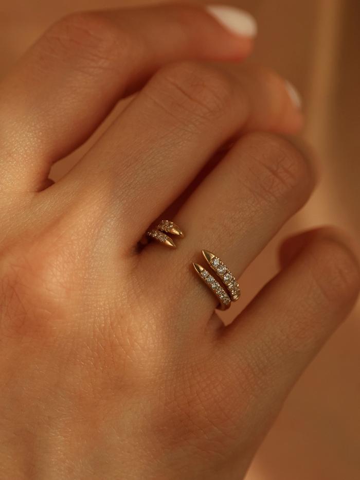 0.36 TCW Round Cut Open End Styled Lab Grown Wedding Band – Poet