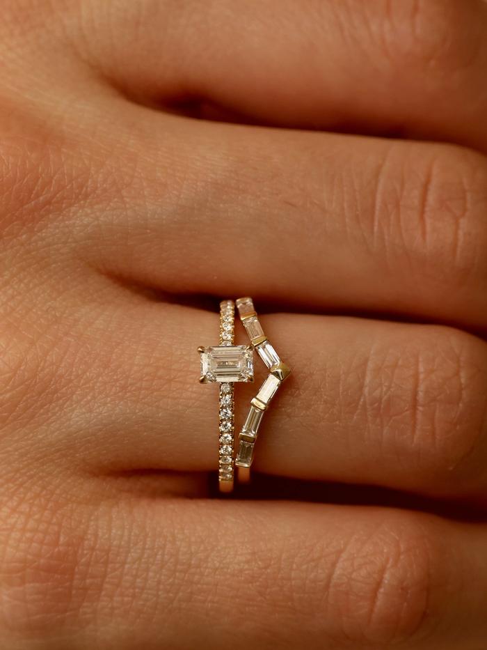 Marquise Cut Cluster Styled Lab Grown Diamond Engagement Ring