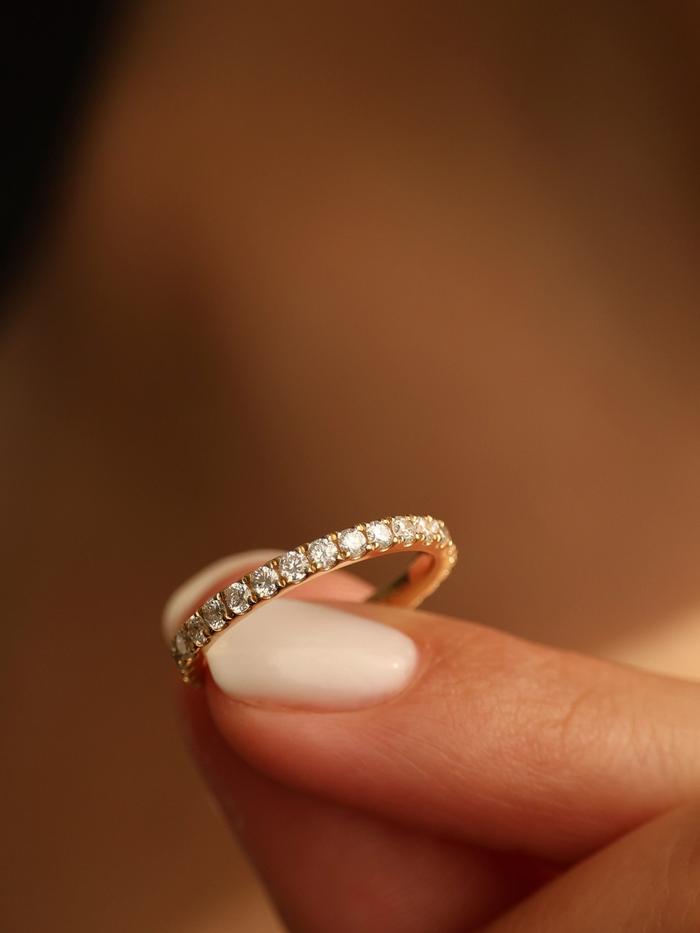 Marquise Cut Cluster Styled Lab Grown Wedding Band